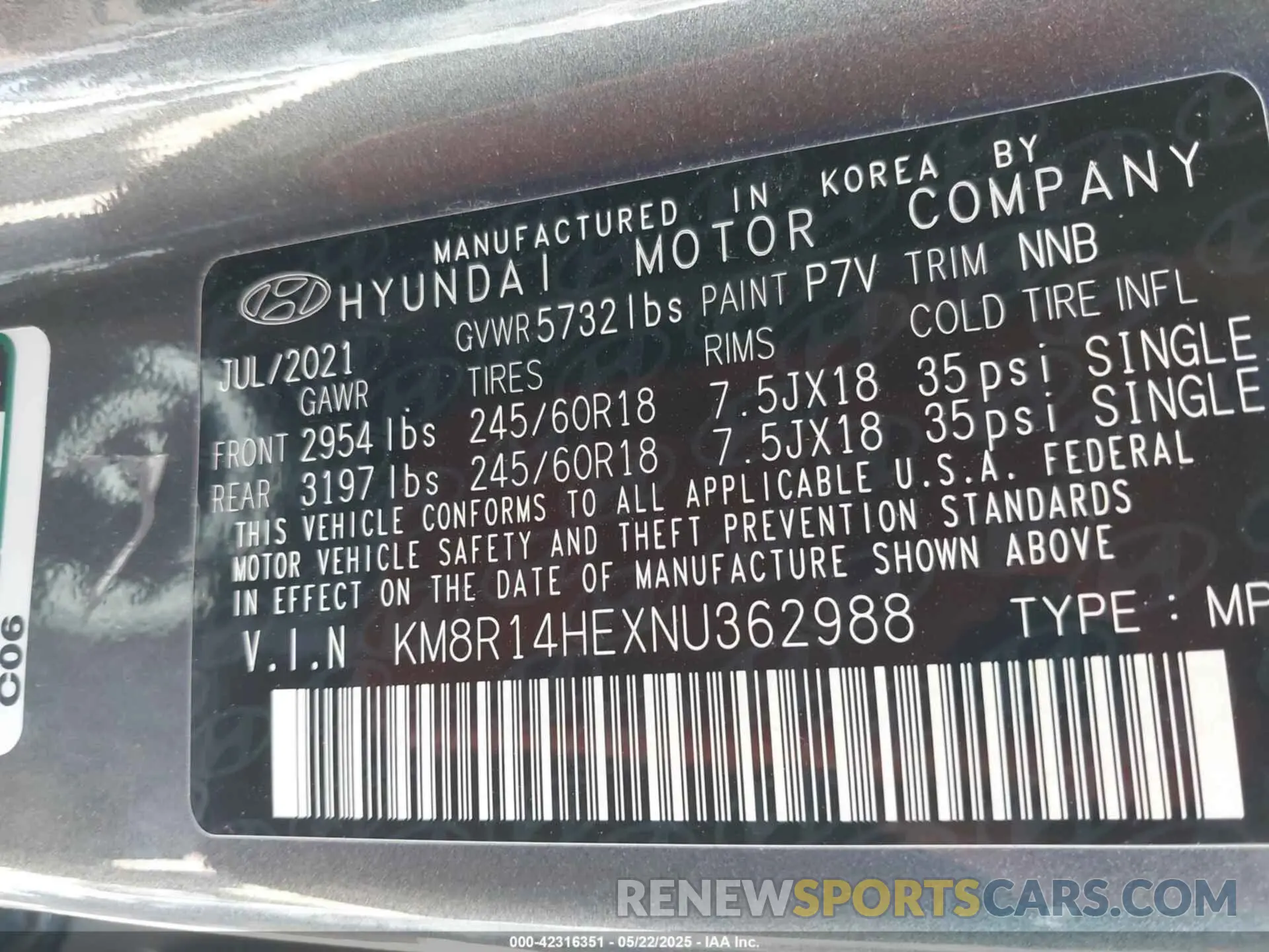 9 Photograph of a damaged car KM8R14HEXNU362988 HYUNDAI PALISADE 2022