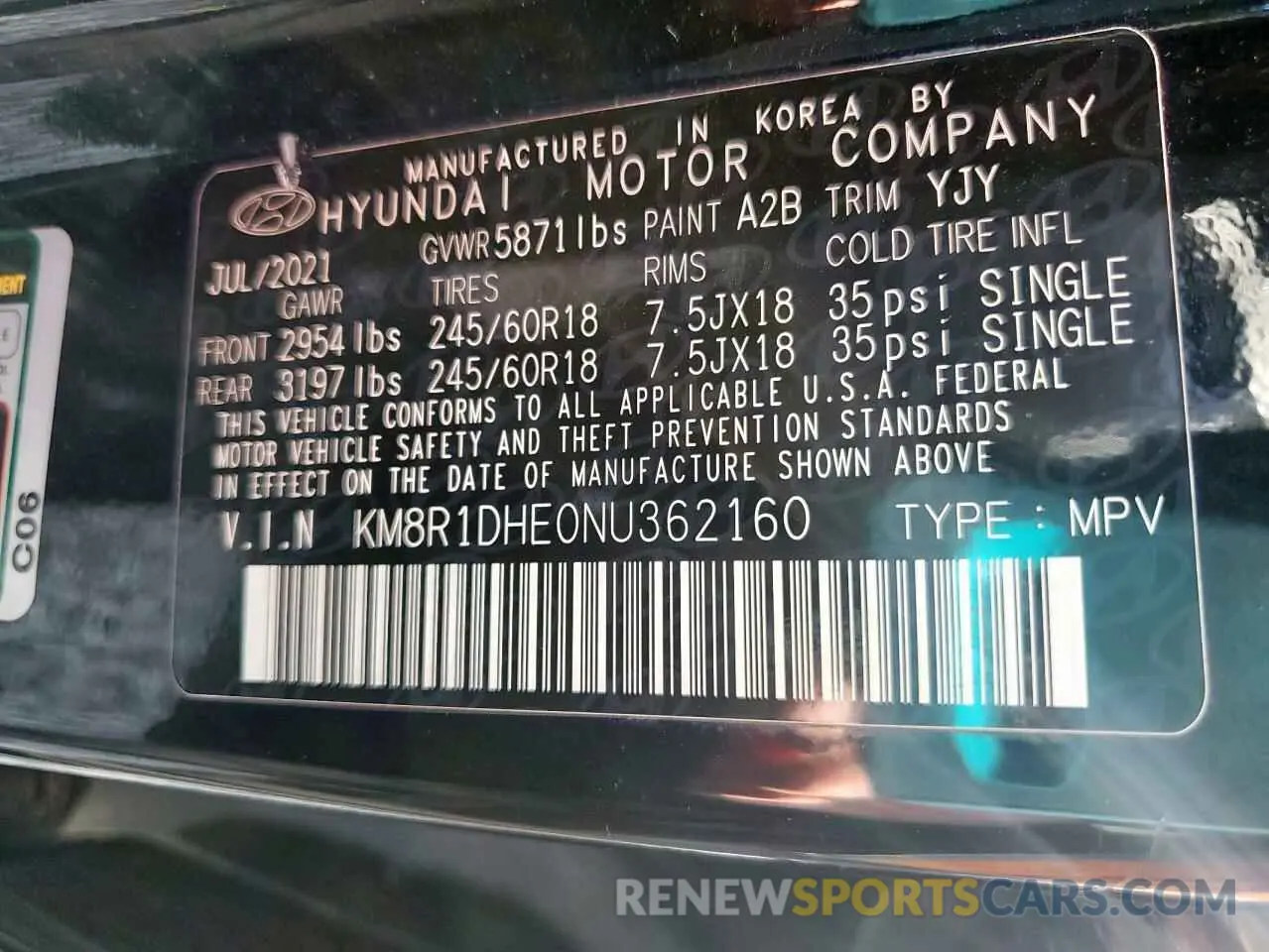 13 Photograph of a damaged car KM8R1DHE0NU362160 HYUNDAI PALISADE 2022