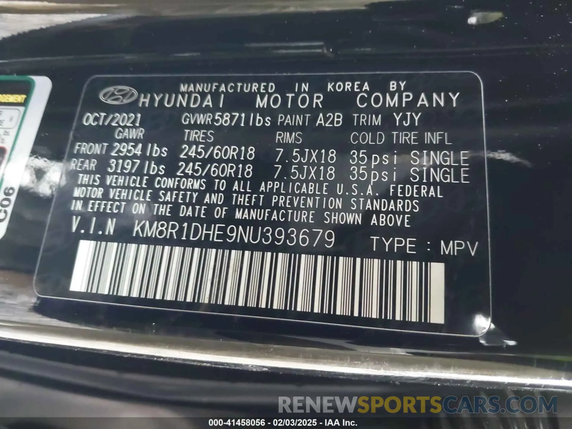 9 Photograph of a damaged car KM8R1DHE9NU393679 HYUNDAI PALISADE 2022