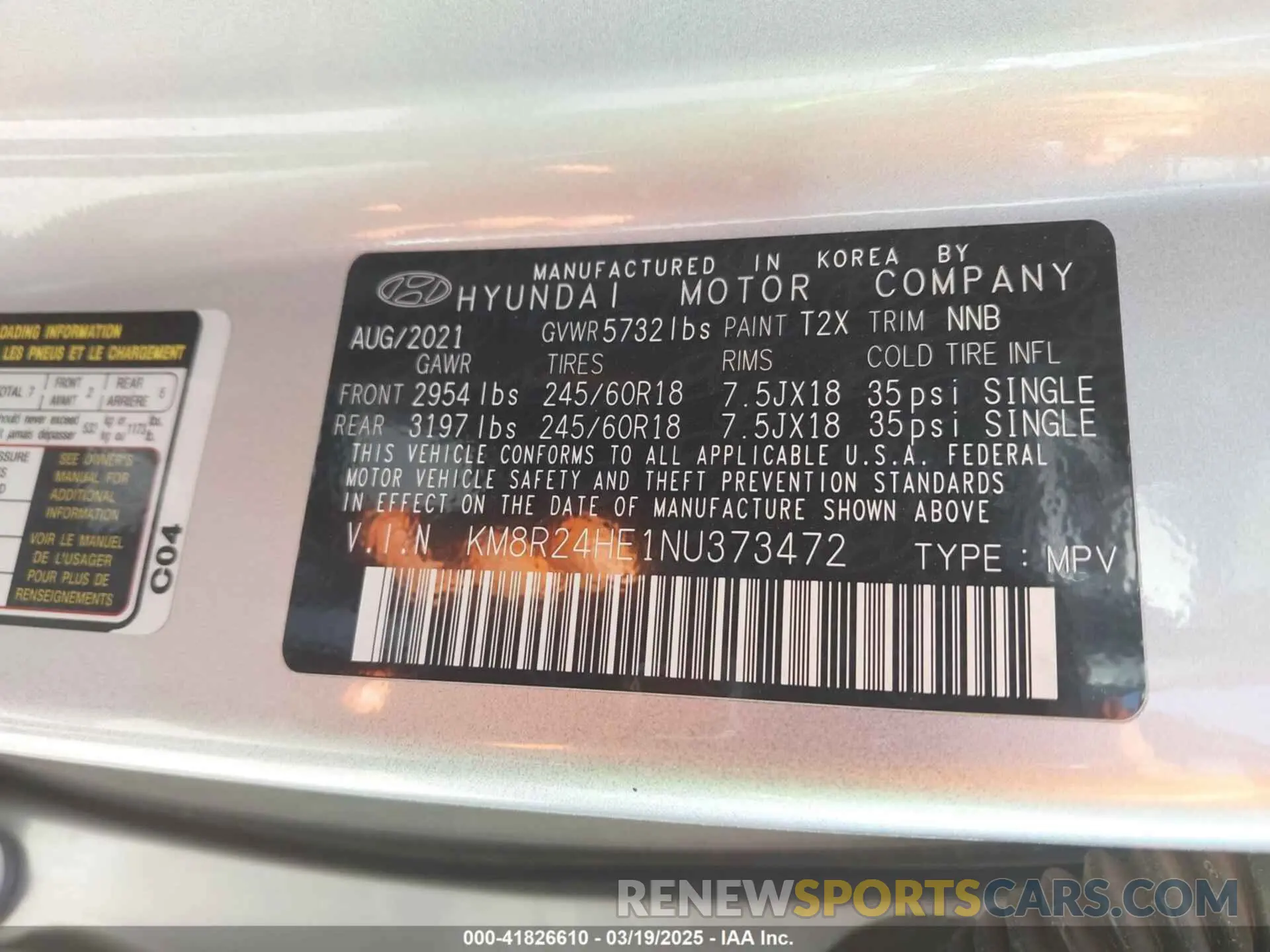 9 Photograph of a damaged car KM8R24HE1NU373472 HYUNDAI PALISADE 2022