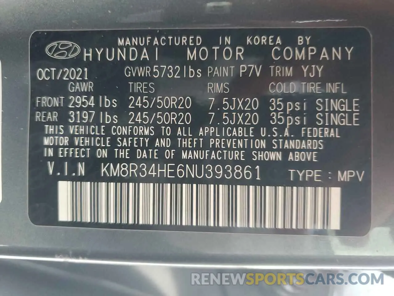 16 Photograph of a damaged car KM8R34HE6NU393861 HYUNDAI PALISADE 2022