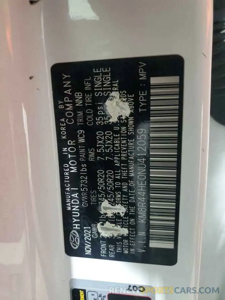 14 Photograph of a damaged car KM8R44HE0NU412059 HYUNDAI PALISADE 2022