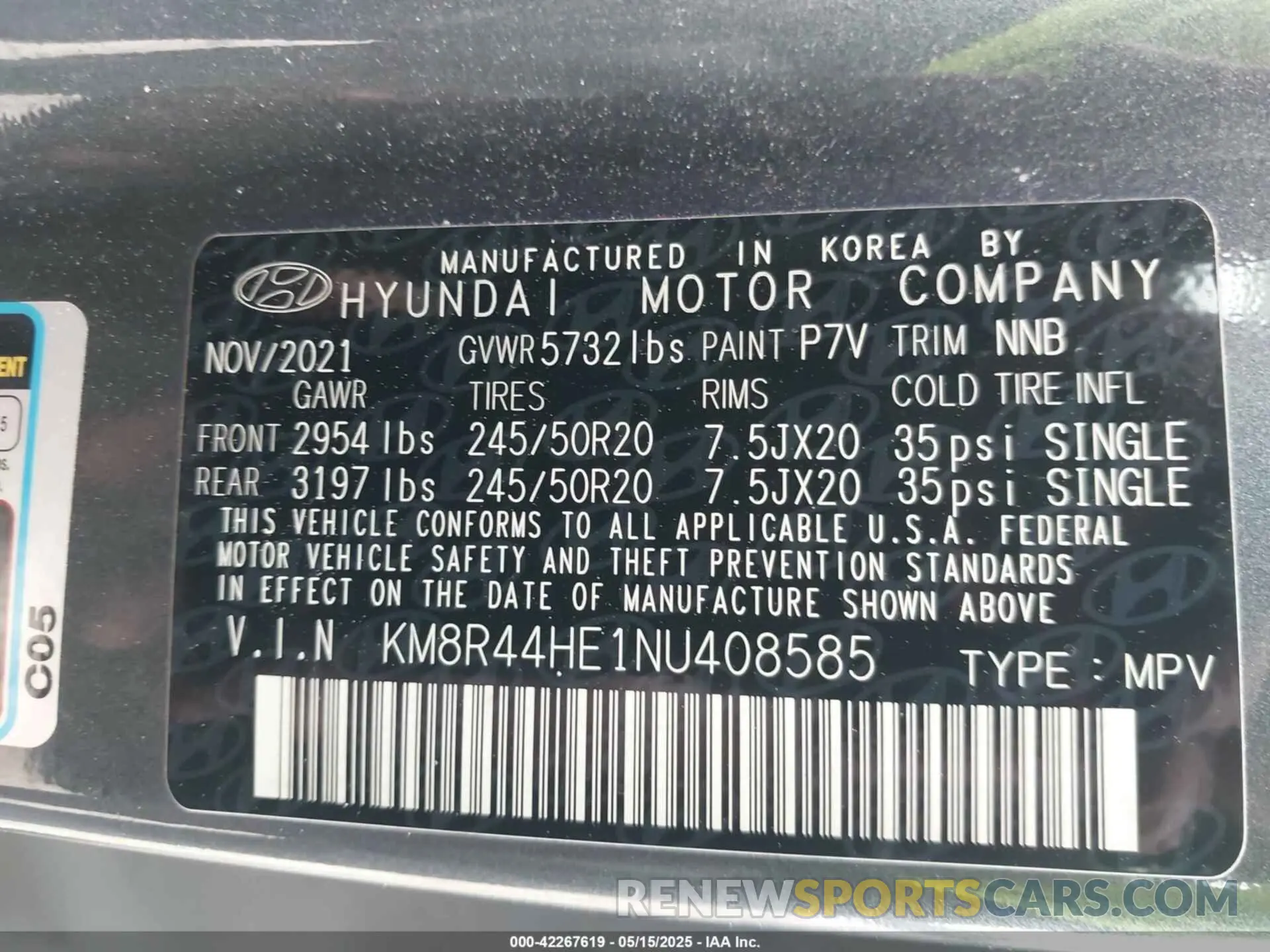 9 Photograph of a damaged car KM8R44HE1NU408585 HYUNDAI PALISADE 2022