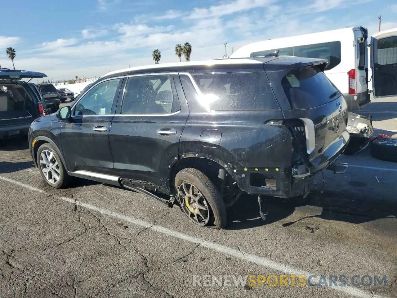 2 Photograph of a damaged car KM8R44HE6NU381514 HYUNDAI PALISADE 2022