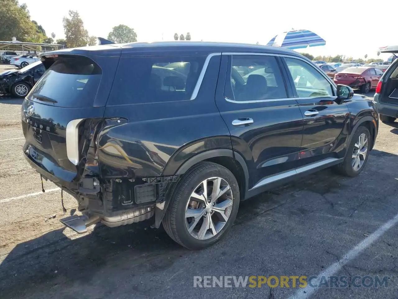 3 Photograph of a damaged car KM8R44HE6NU381514 HYUNDAI PALISADE 2022