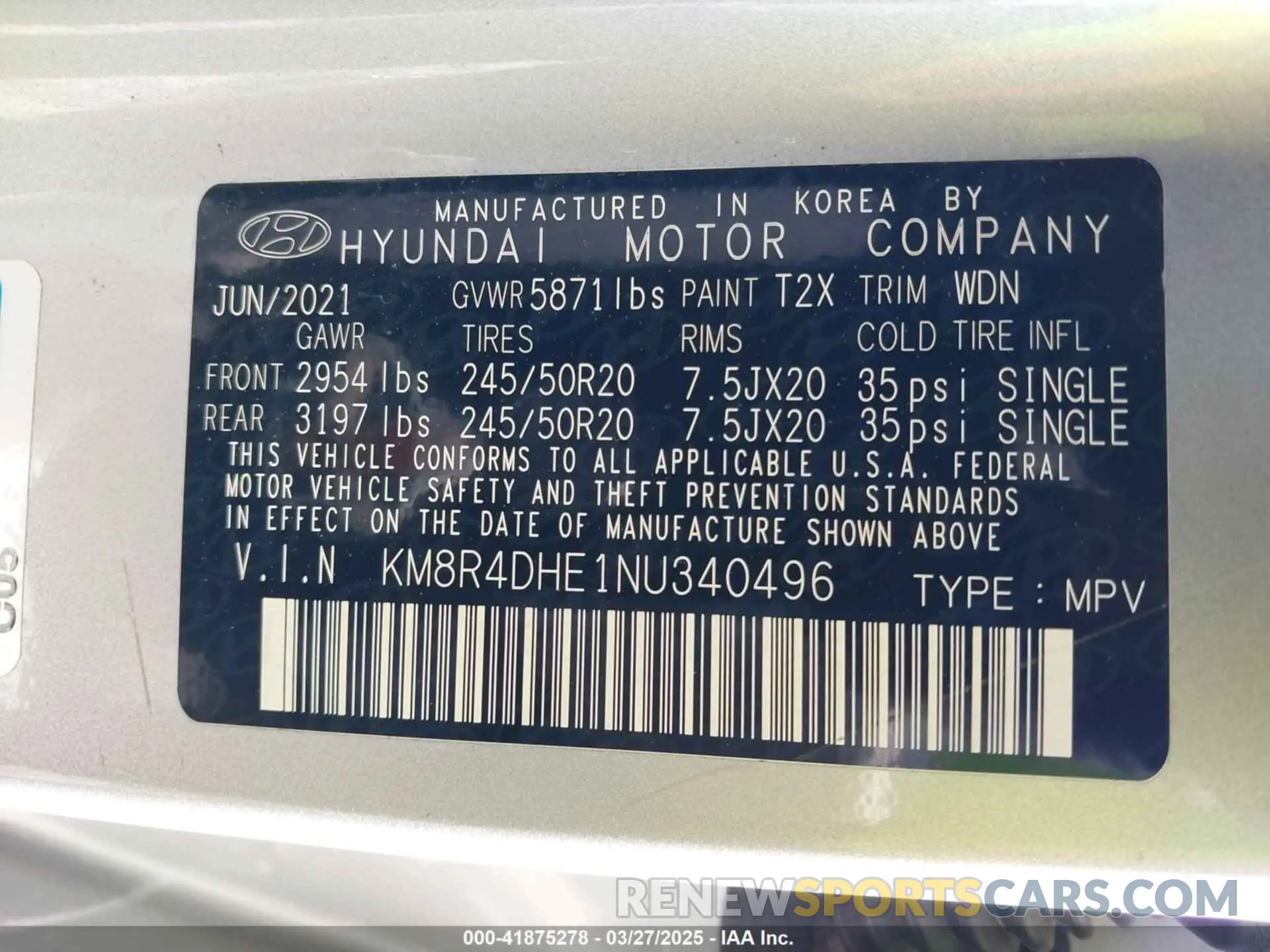 9 Photograph of a damaged car KM8R4DHE1NU340496 HYUNDAI PALISADE 2022