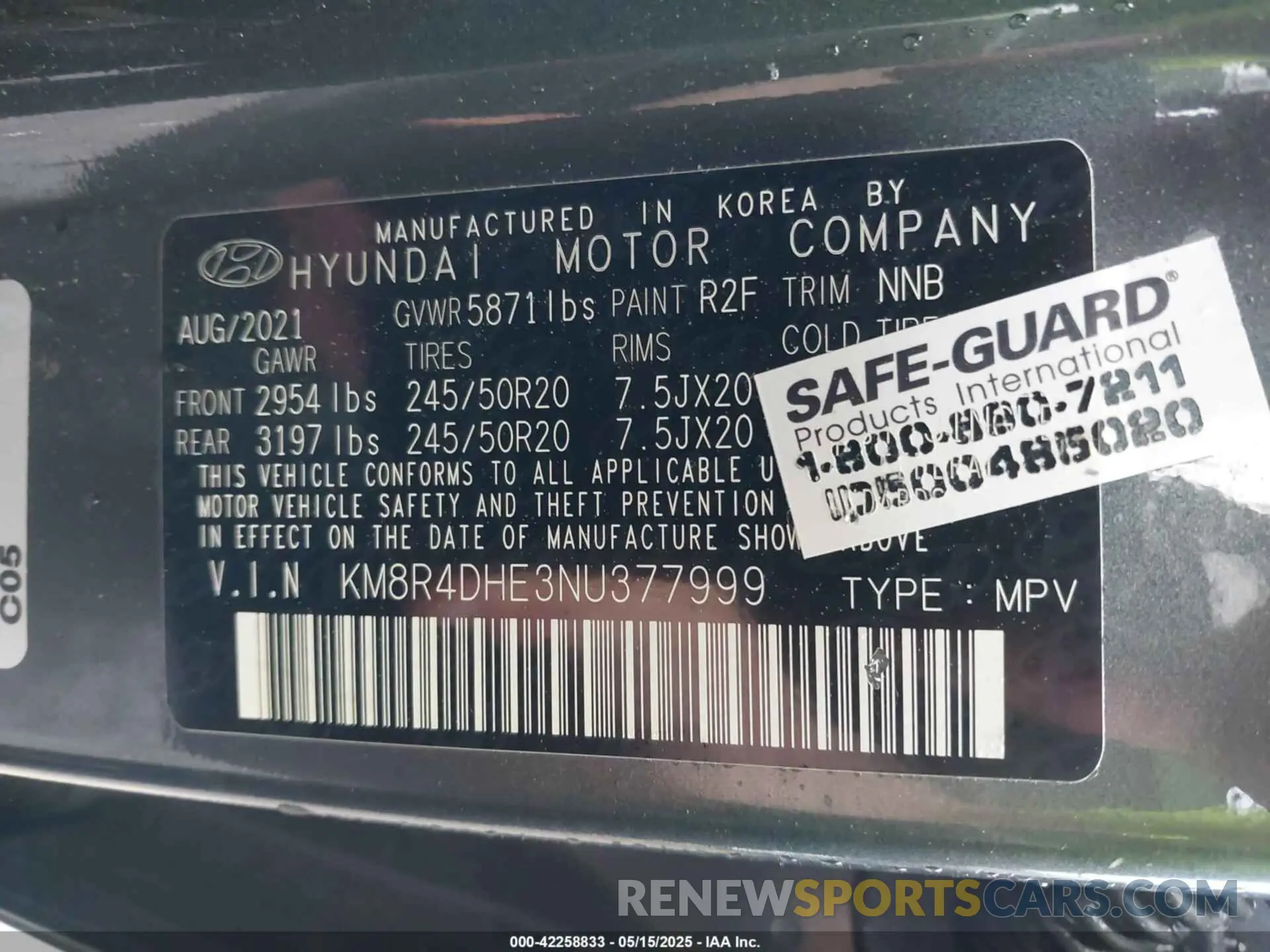 9 Photograph of a damaged car KM8R4DHE3NU377999 HYUNDAI PALISADE 2022