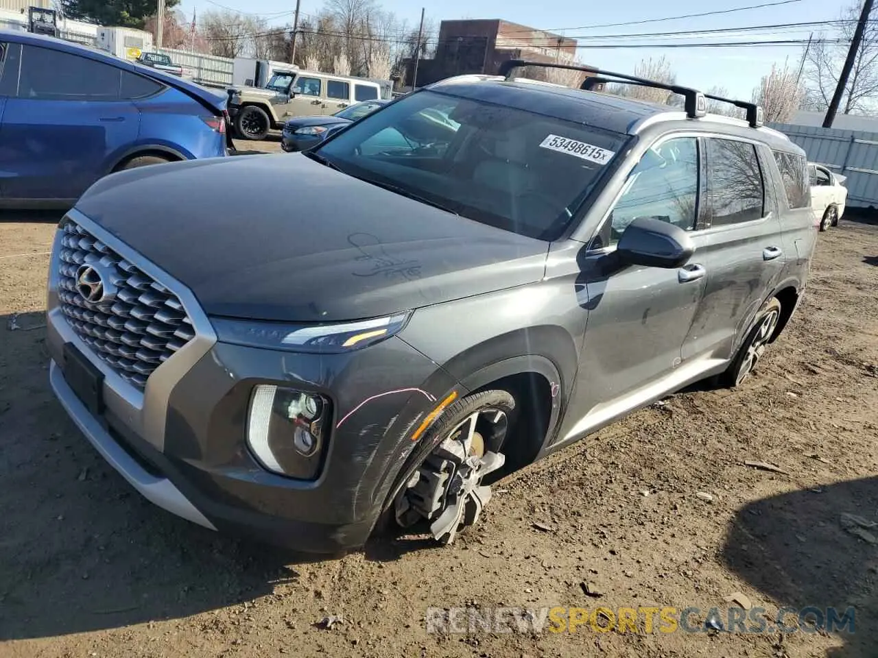 1 Photograph of a damaged car KM8R4DHE9NU384200 HYUNDAI PALISADE 2022