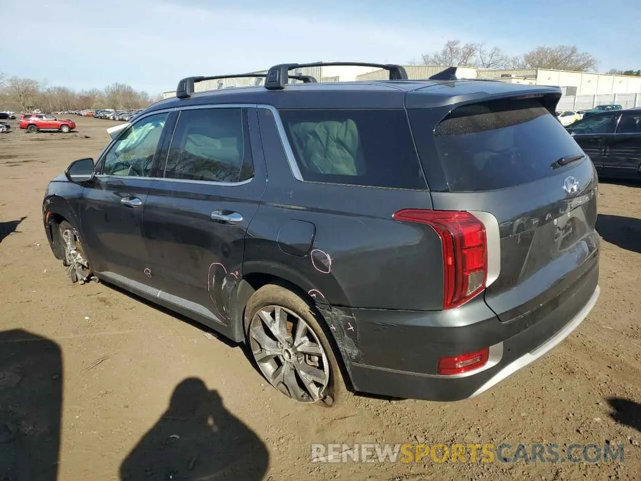 2 Photograph of a damaged car KM8R4DHE9NU384200 HYUNDAI PALISADE 2022