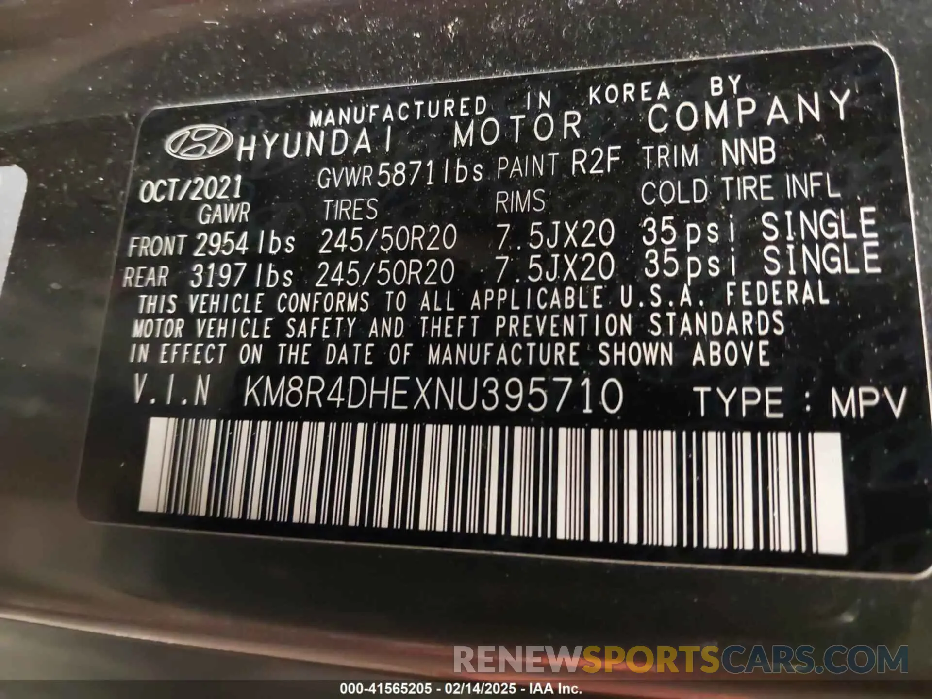 9 Photograph of a damaged car KM8R4DHEXNU395710 HYUNDAI PALISADE 2022