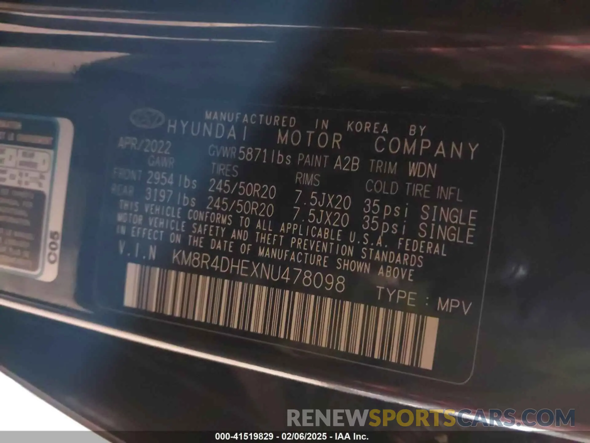 9 Photograph of a damaged car KM8R4DHEXNU478098 HYUNDAI PALISADE 2022