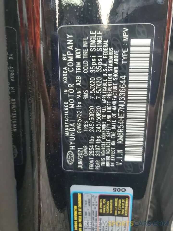 14 Photograph of a damaged car KM8R54HE7NU336644 HYUNDAI PALISADE 2022