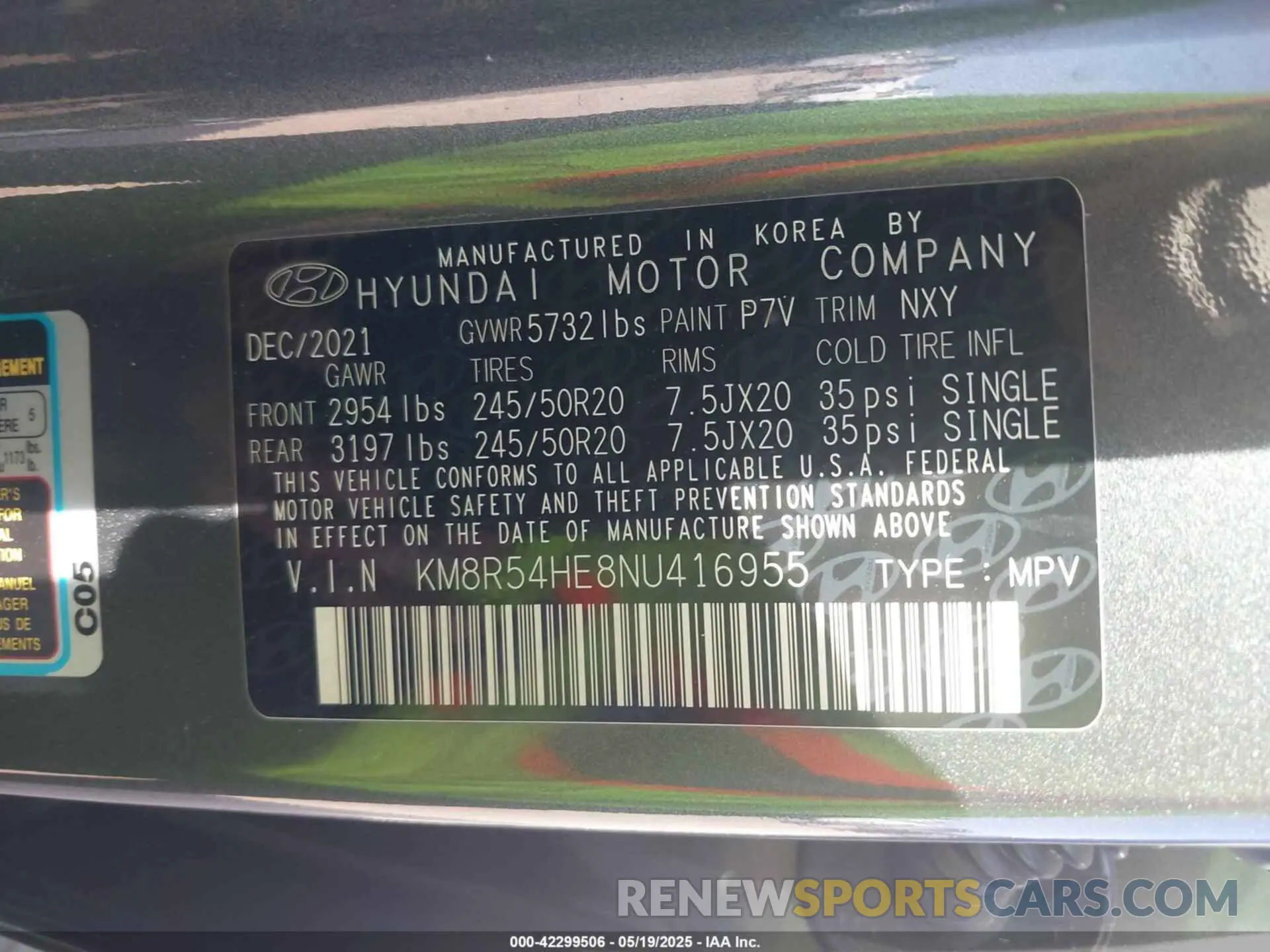 9 Photograph of a damaged car KM8R54HE8NU416955 HYUNDAI PALISADE 2022