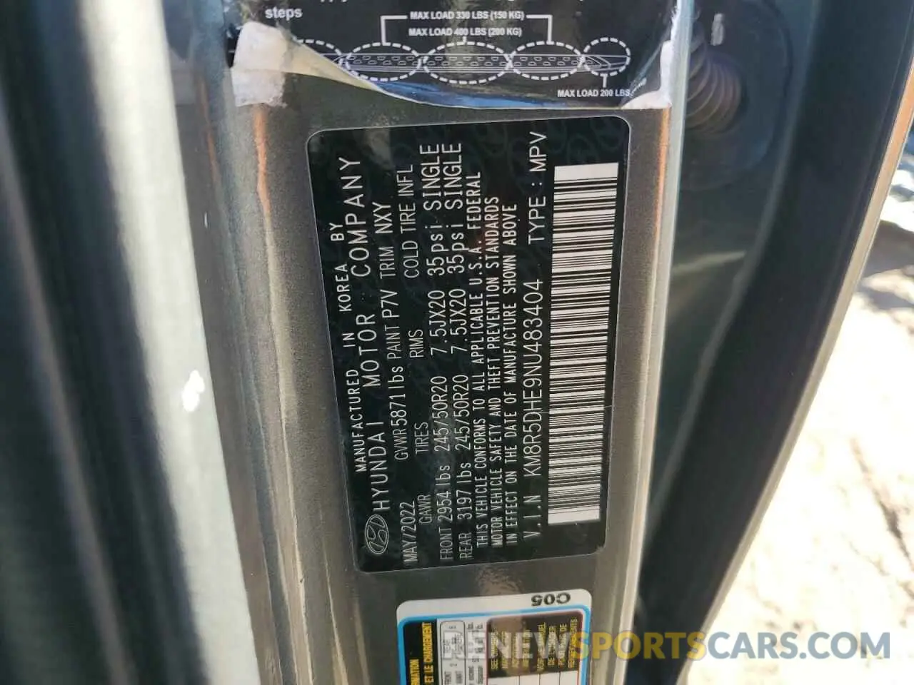 14 Photograph of a damaged car KM8R5DHE9NU483404 HYUNDAI PALISADE 2022