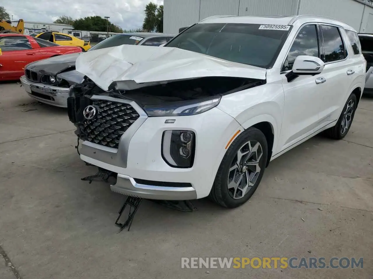 1 Photograph of a damaged car KM8R74HE1NU341252 HYUNDAI PALISADE 2022