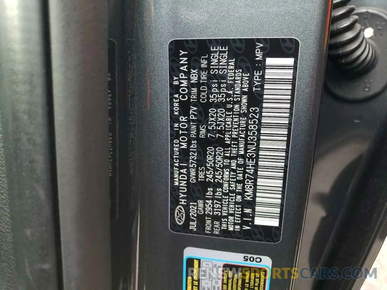 12 Photograph of a damaged car KM8R74HE3NU358523 HYUNDAI PALISADE 2022