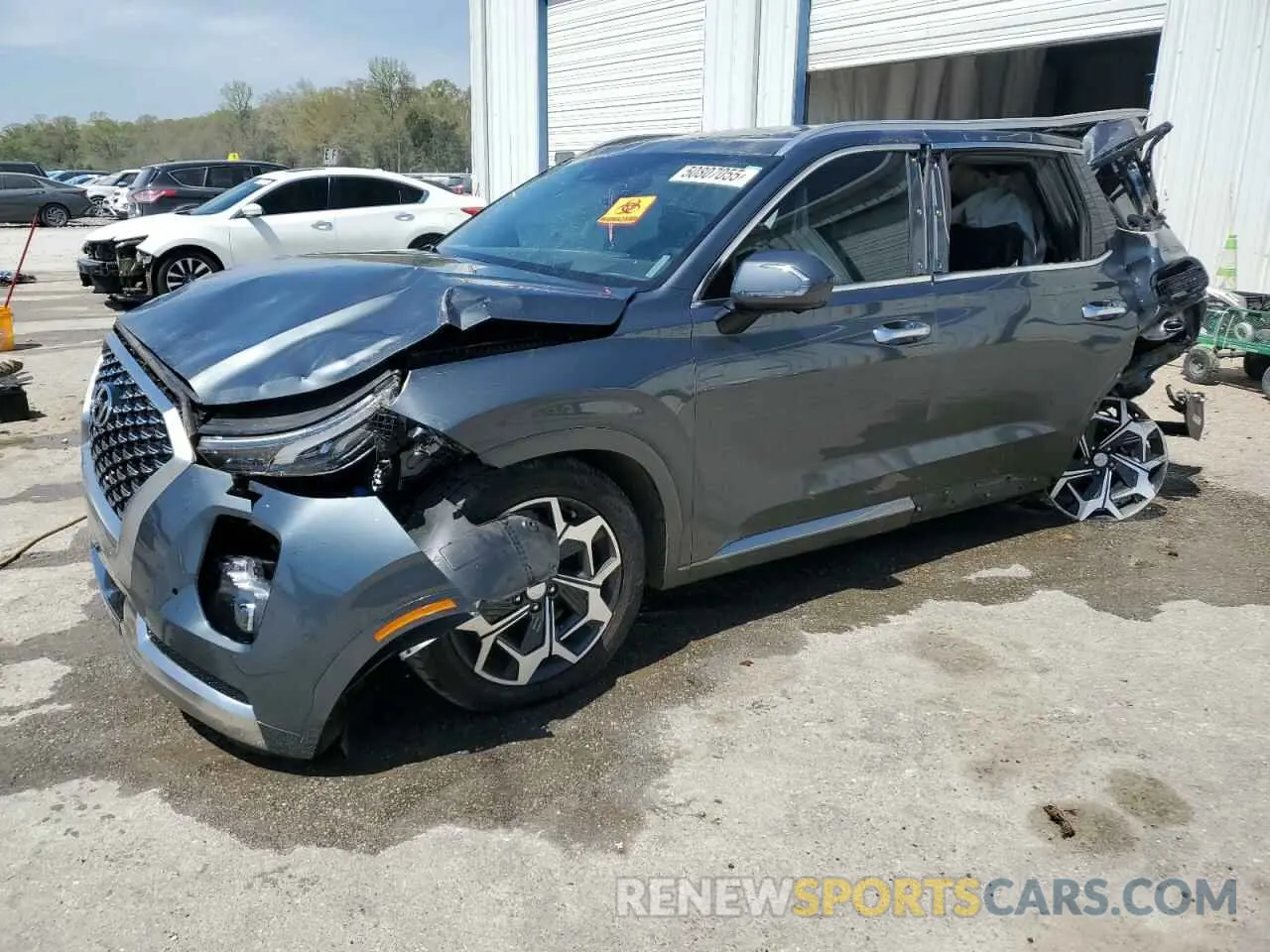 1 Photograph of a damaged car KM8R74HE6NU417063 HYUNDAI PALISADE 2022