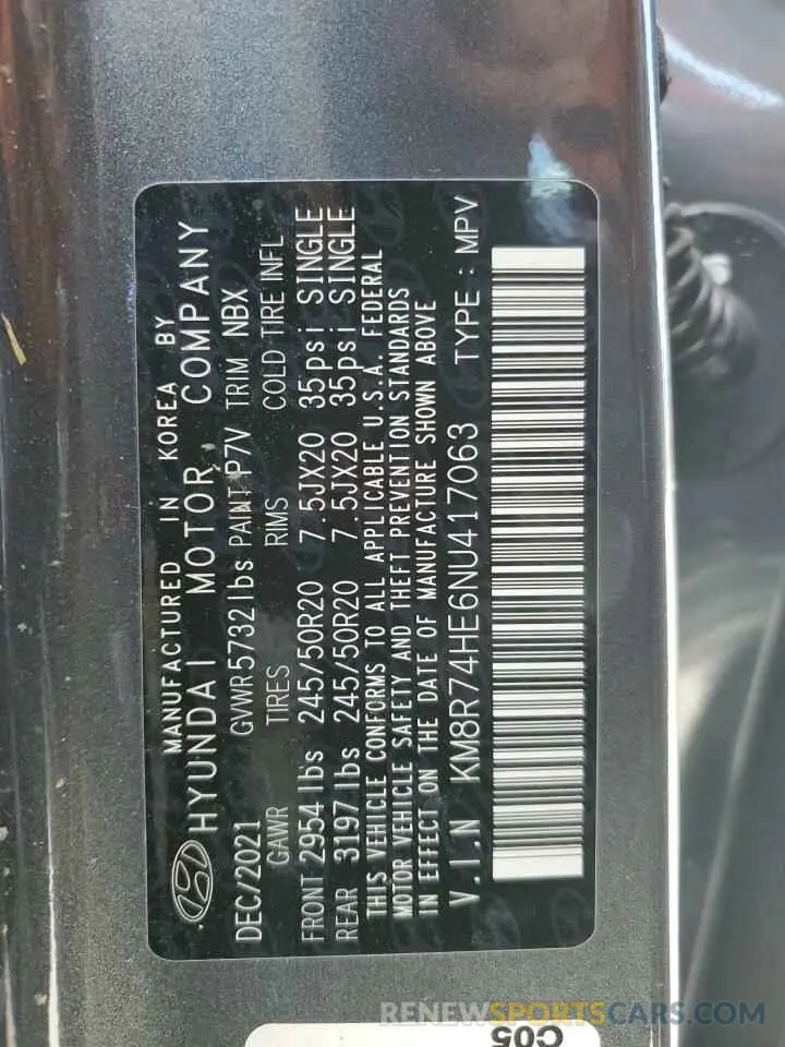 13 Photograph of a damaged car KM8R74HE6NU417063 HYUNDAI PALISADE 2022