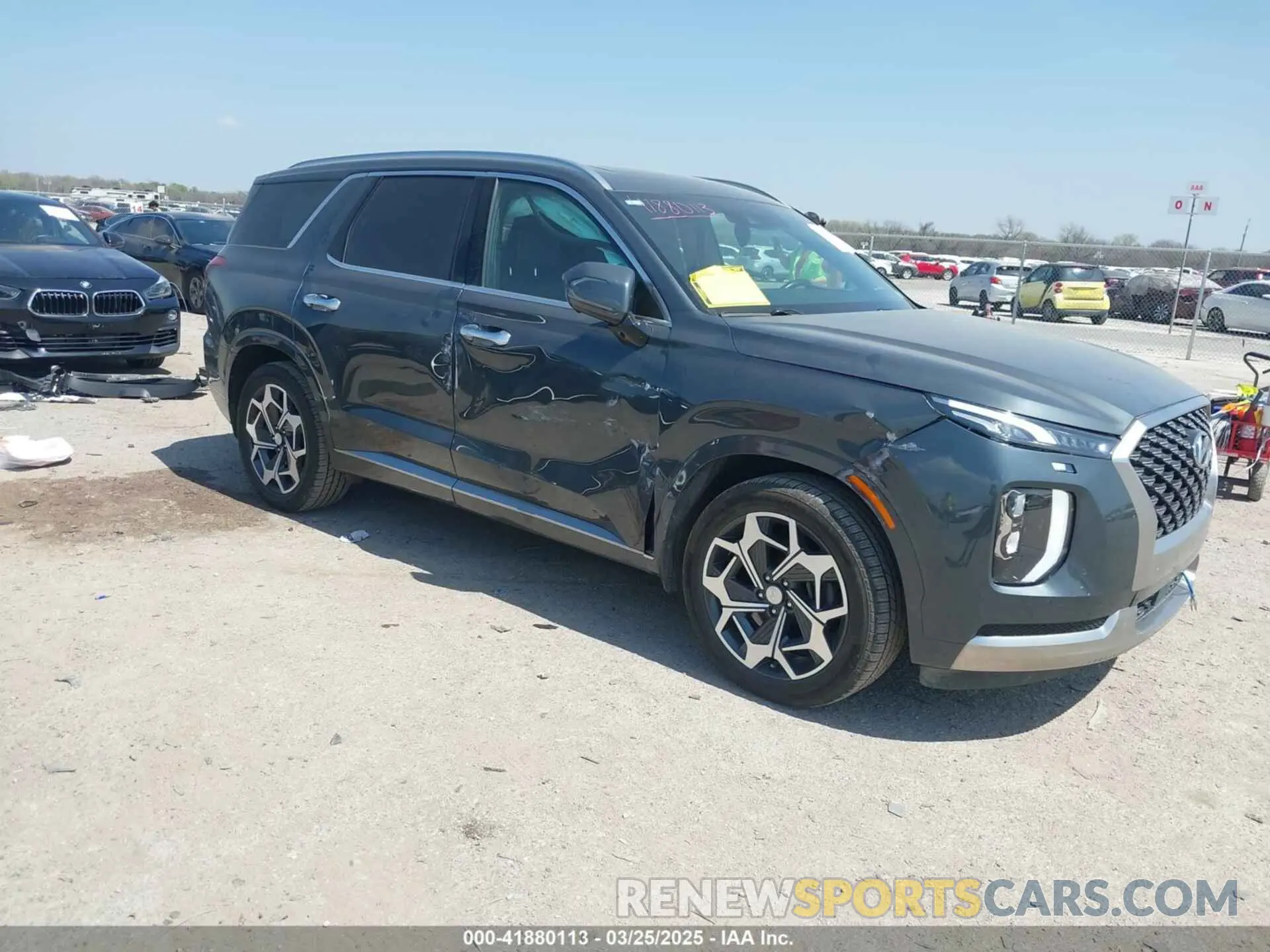 1 Photograph of a damaged car KM8R74HEXNU426686 HYUNDAI PALISADE 2022