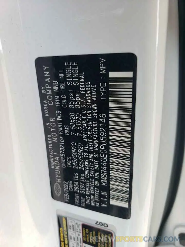 16 Photograph of a damaged car KM8R44GE0PU592146 HYUNDAI PALISADE 2023