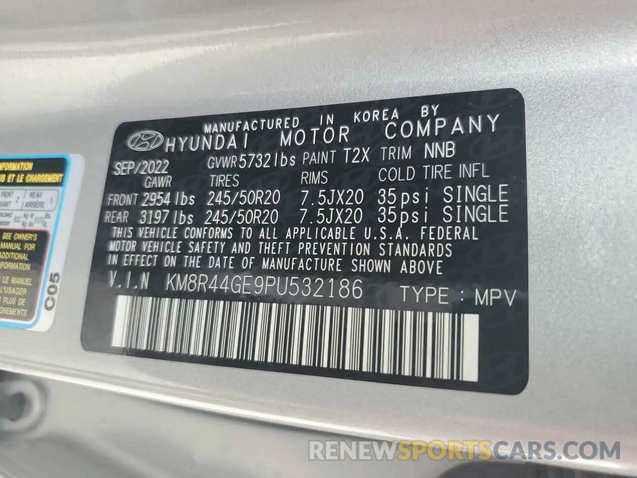 13 Photograph of a damaged car KM8R44GE9PU532186 HYUNDAI PALISADE 2023