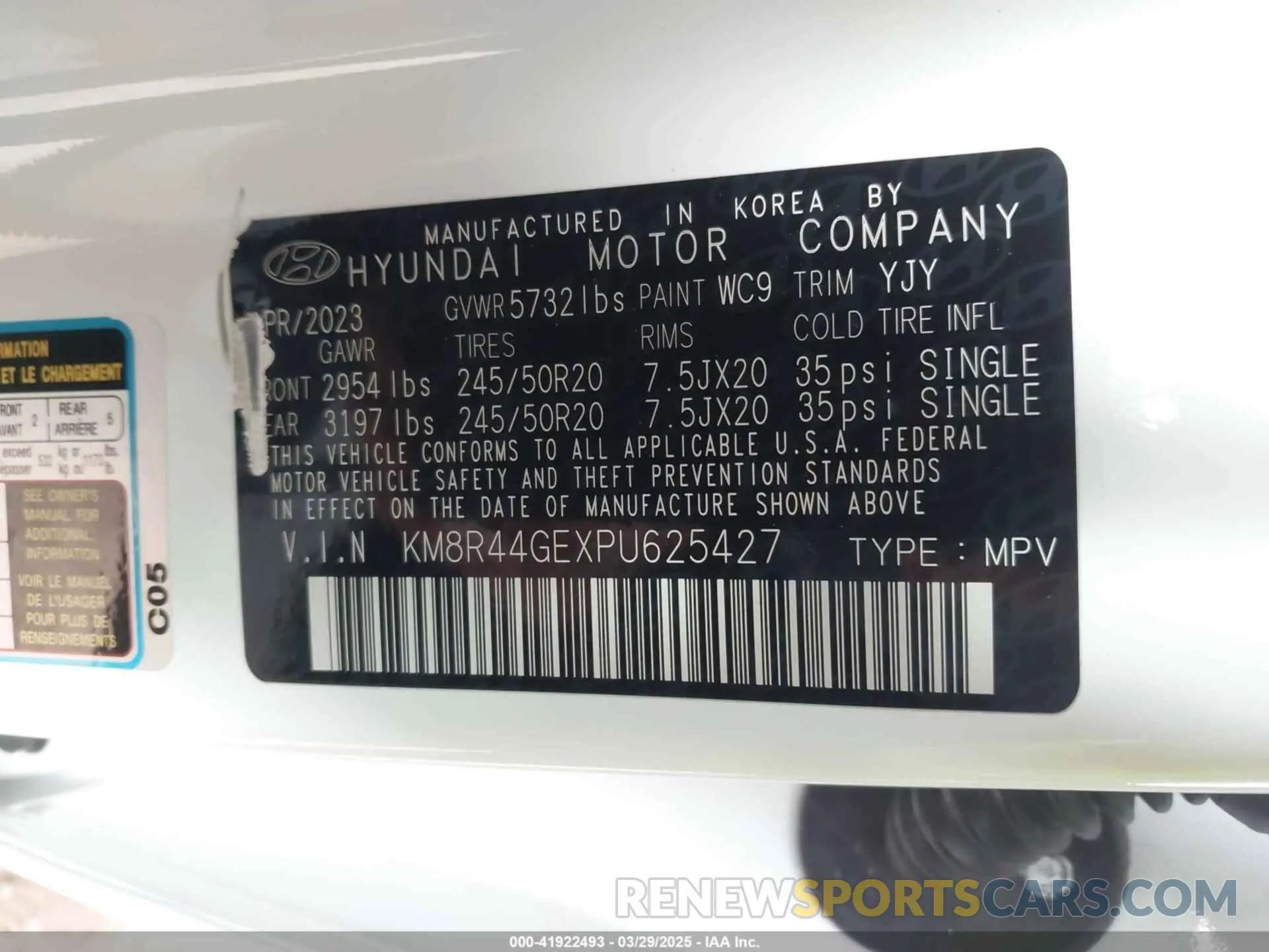 9 Photograph of a damaged car KM8R44GEXPU625427 HYUNDAI PALISADE 2023