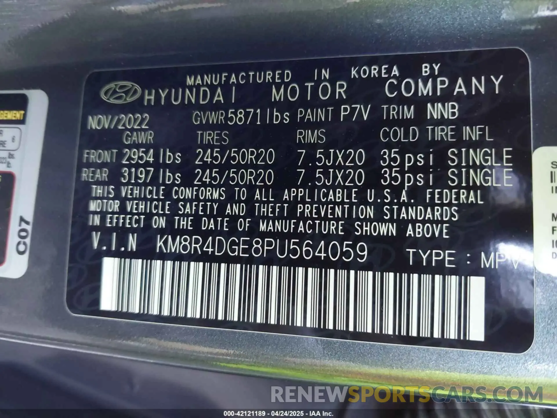 9 Photograph of a damaged car KM8R4DGE8PU564059 HYUNDAI PALISADE 2023