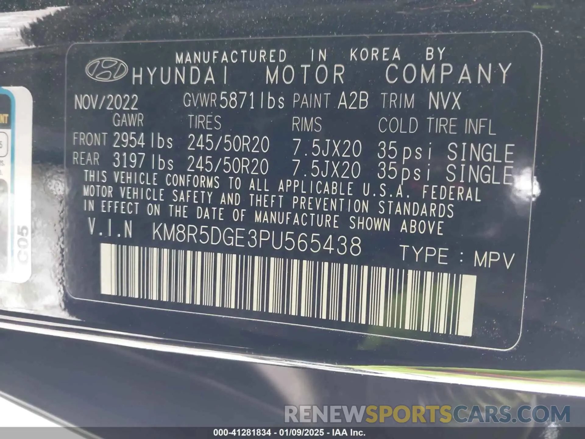 9 Photograph of a damaged car KM8R5DGE3PU565438 HYUNDAI PALISADE 2023