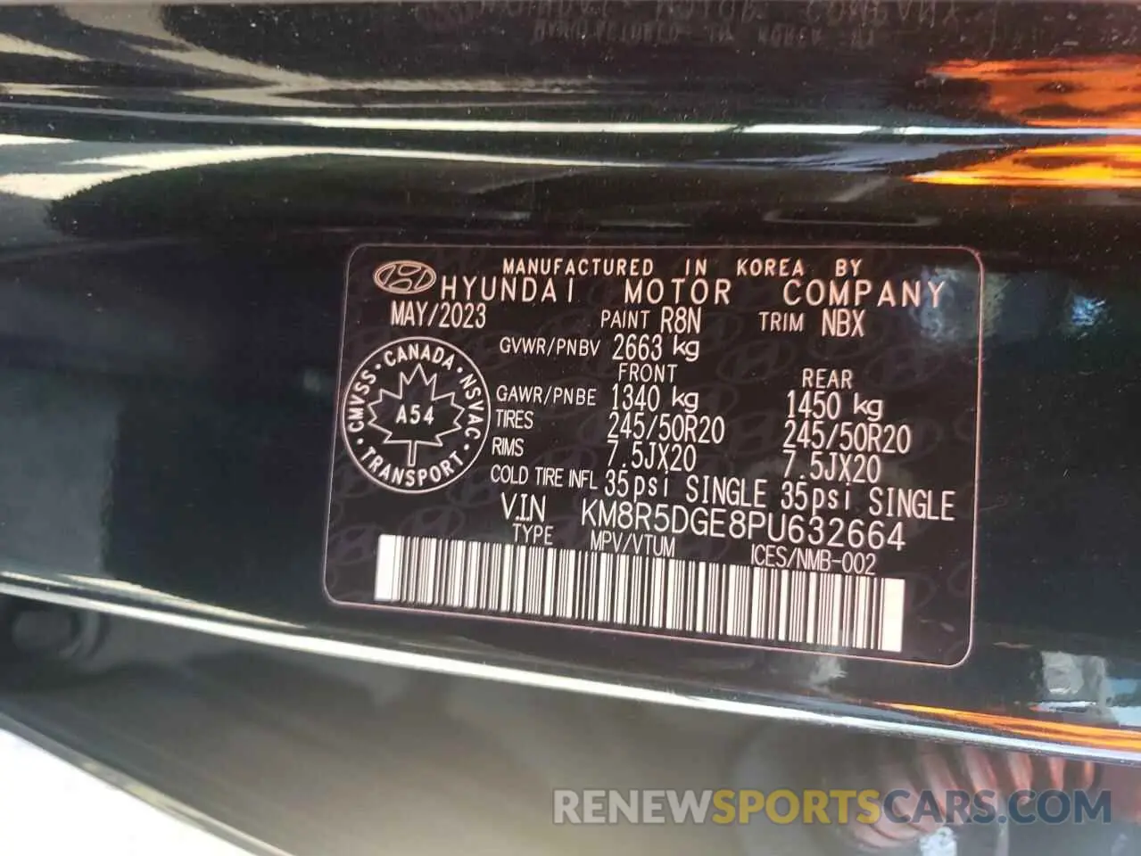 14 Photograph of a damaged car KM8R5DGE8PU632664 HYUNDAI PALISADE 2023