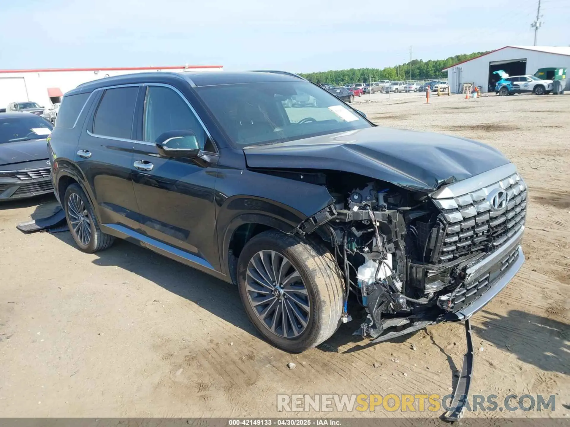 1 Photograph of a damaged car KM8R74GE0PU504784 HYUNDAI PALISADE 2023