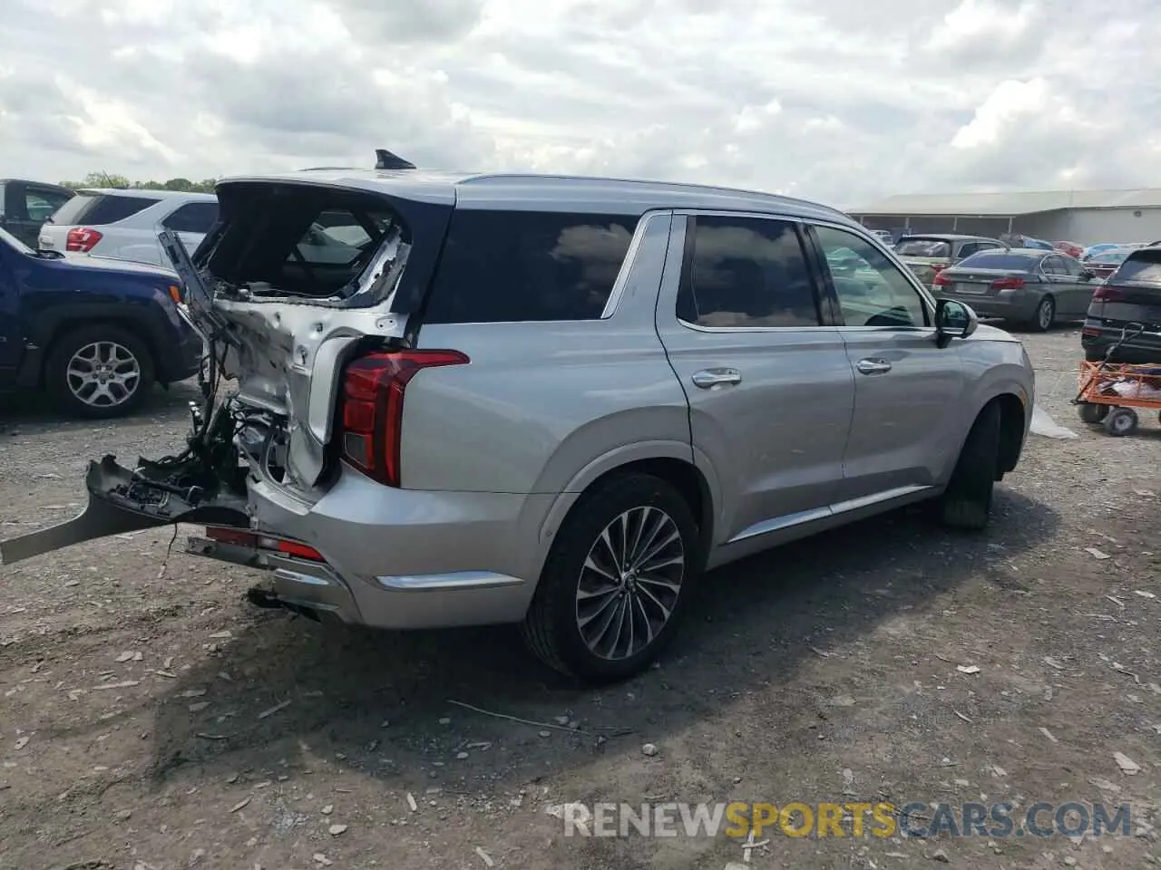 3 Photograph of a damaged car KM8R74GE2PU509520 HYUNDAI PALISADE 2023