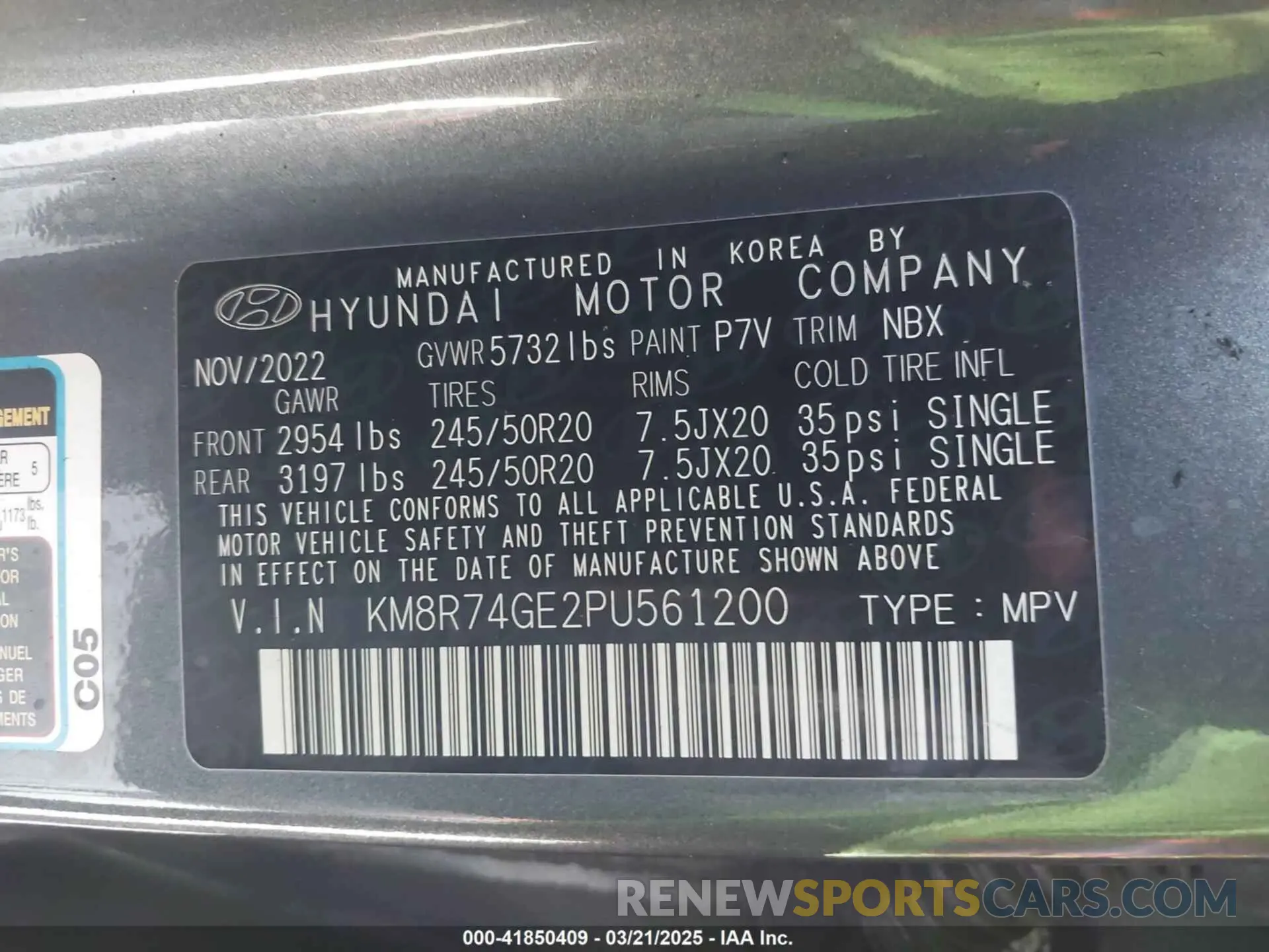 9 Photograph of a damaged car KM8R74GE2PU561200 HYUNDAI PALISADE 2023