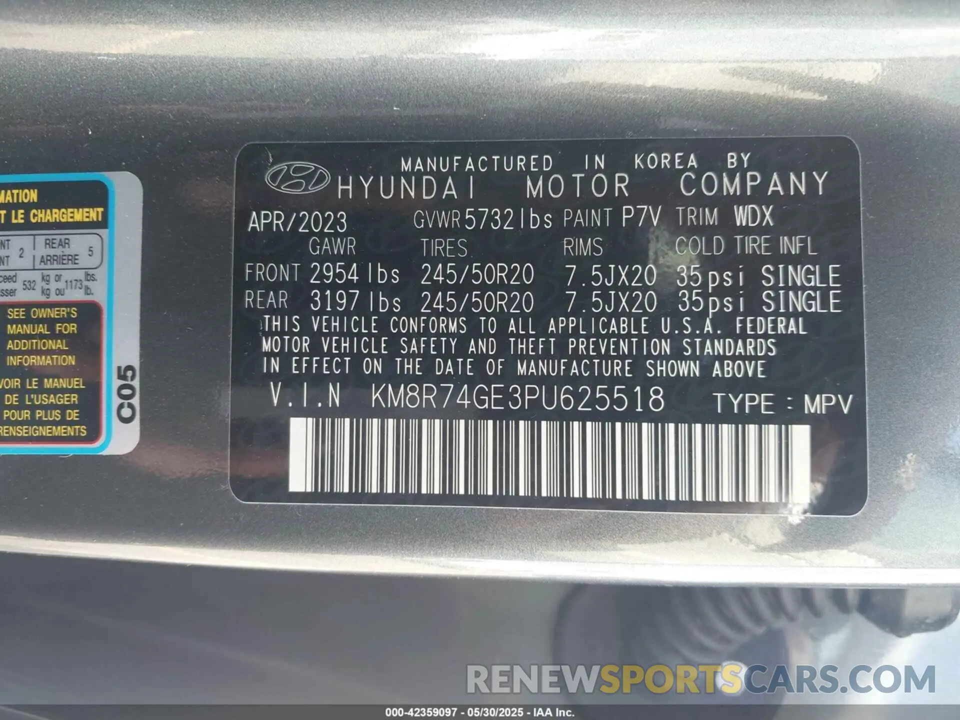9 Photograph of a damaged car KM8R74GE3PU625518 HYUNDAI PALISADE 2023