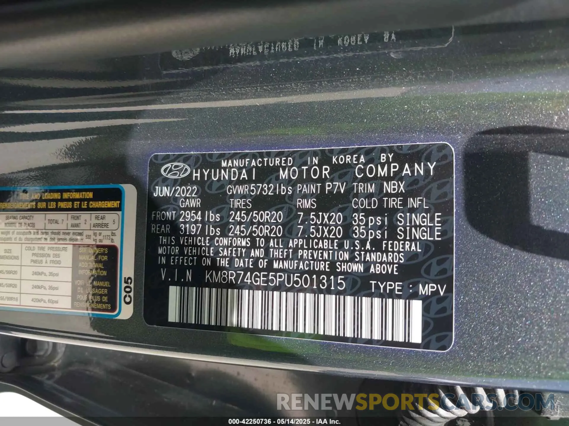 9 Photograph of a damaged car KM8R74GE5PU501315 HYUNDAI PALISADE 2023
