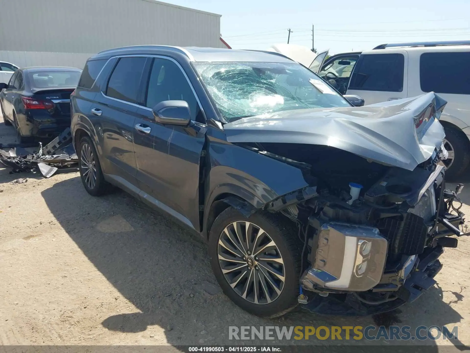1 Photograph of a damaged car KM8R74GEXPU517333 HYUNDAI PALISADE 2023