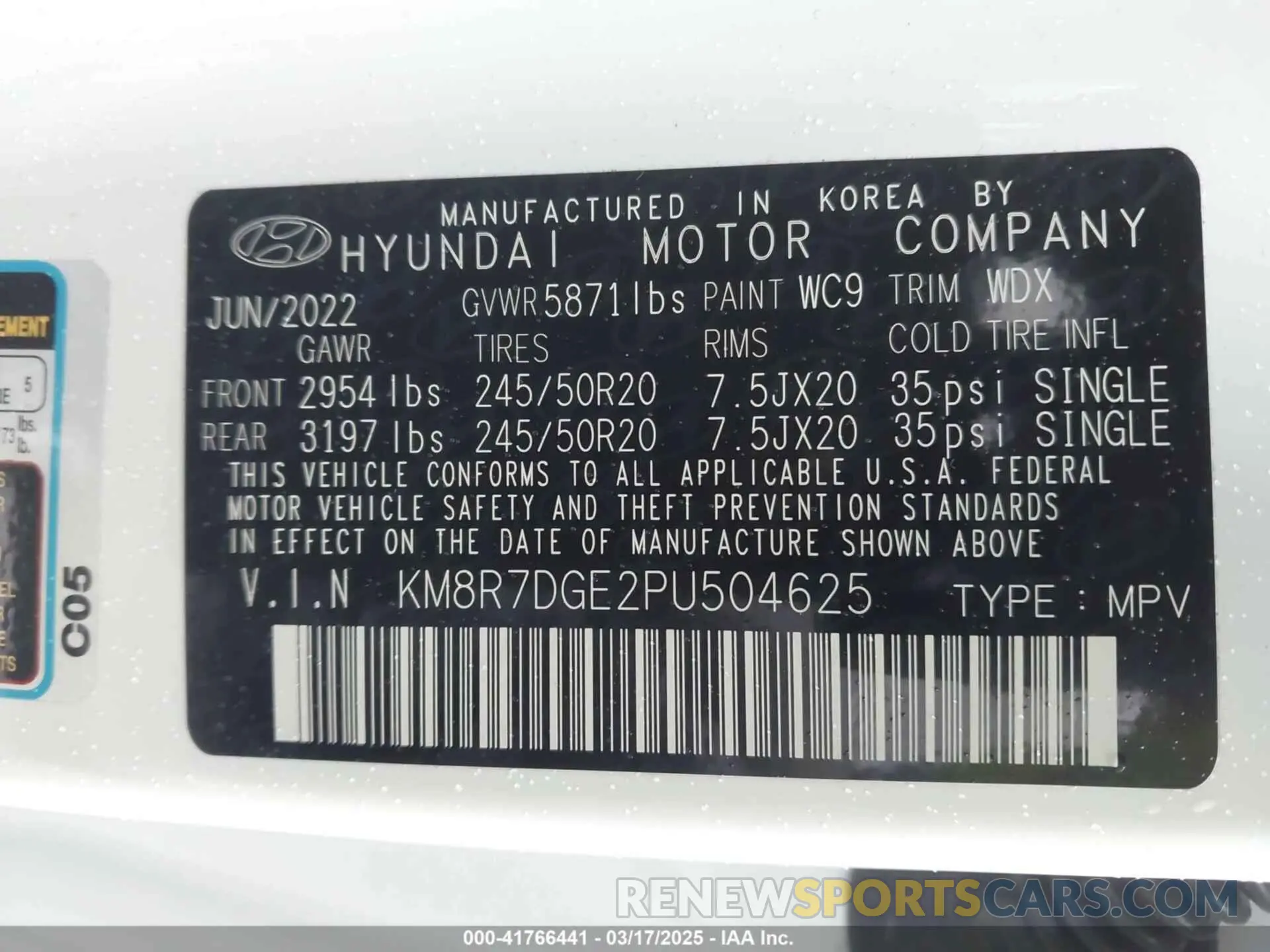 9 Photograph of a damaged car KM8R7DGE2PU504625 HYUNDAI PALISADE 2023