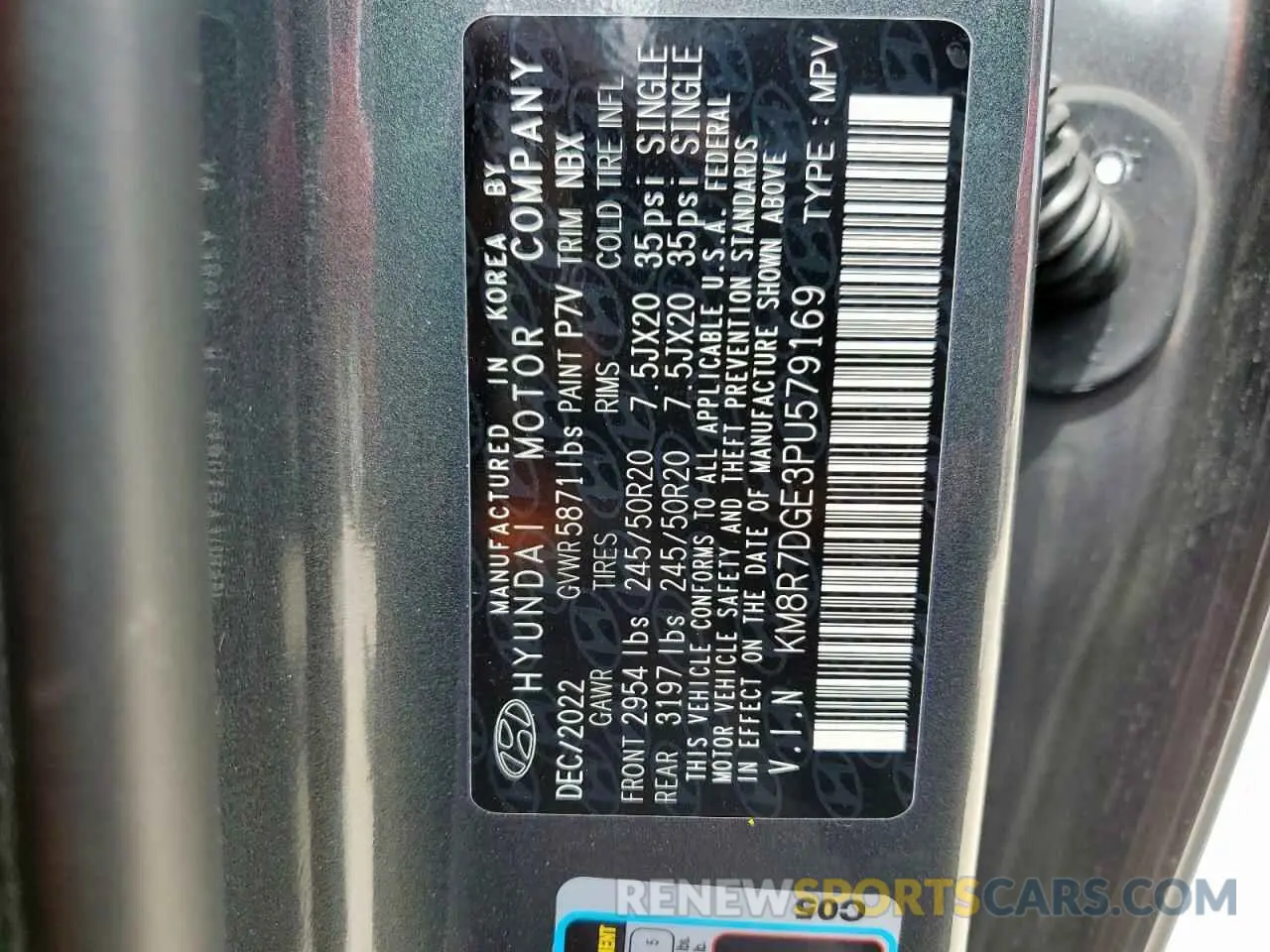 13 Photograph of a damaged car KM8R7DGE3PU579169 HYUNDAI PALISADE 2023