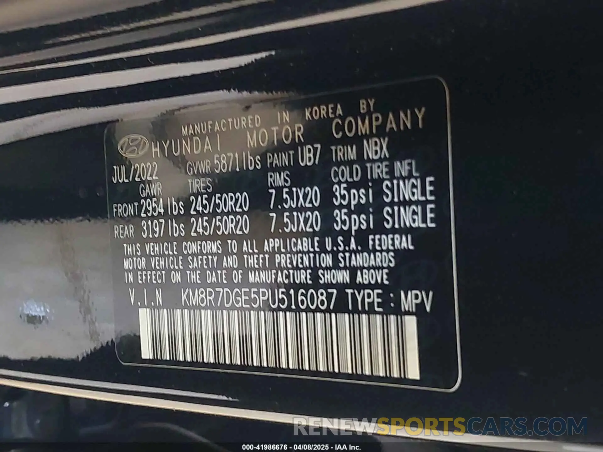 9 Photograph of a damaged car KM8R7DGE5PU516087 HYUNDAI PALISADE 2023