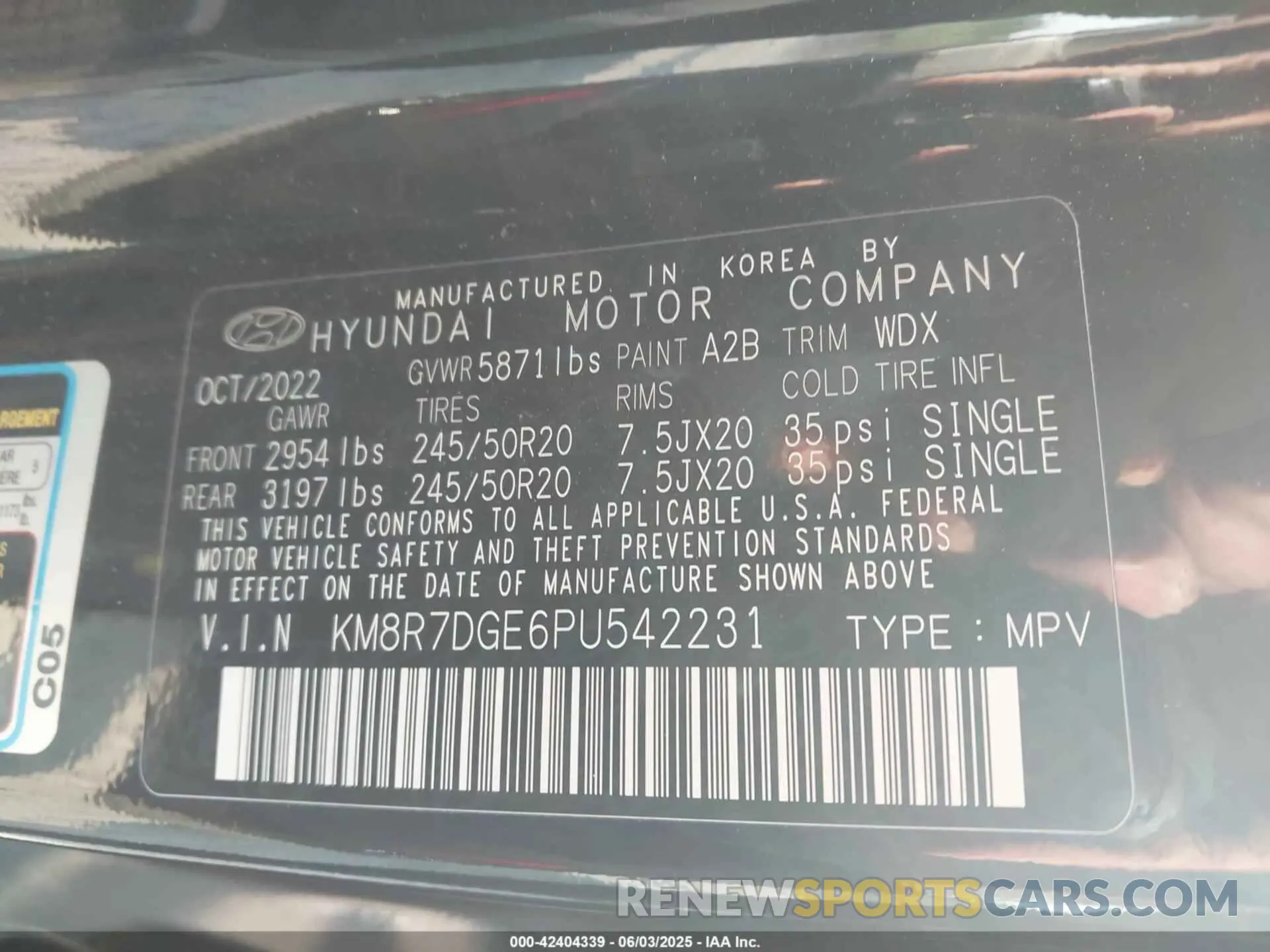 9 Photograph of a damaged car KM8R7DGE6PU542231 HYUNDAI PALISADE 2023