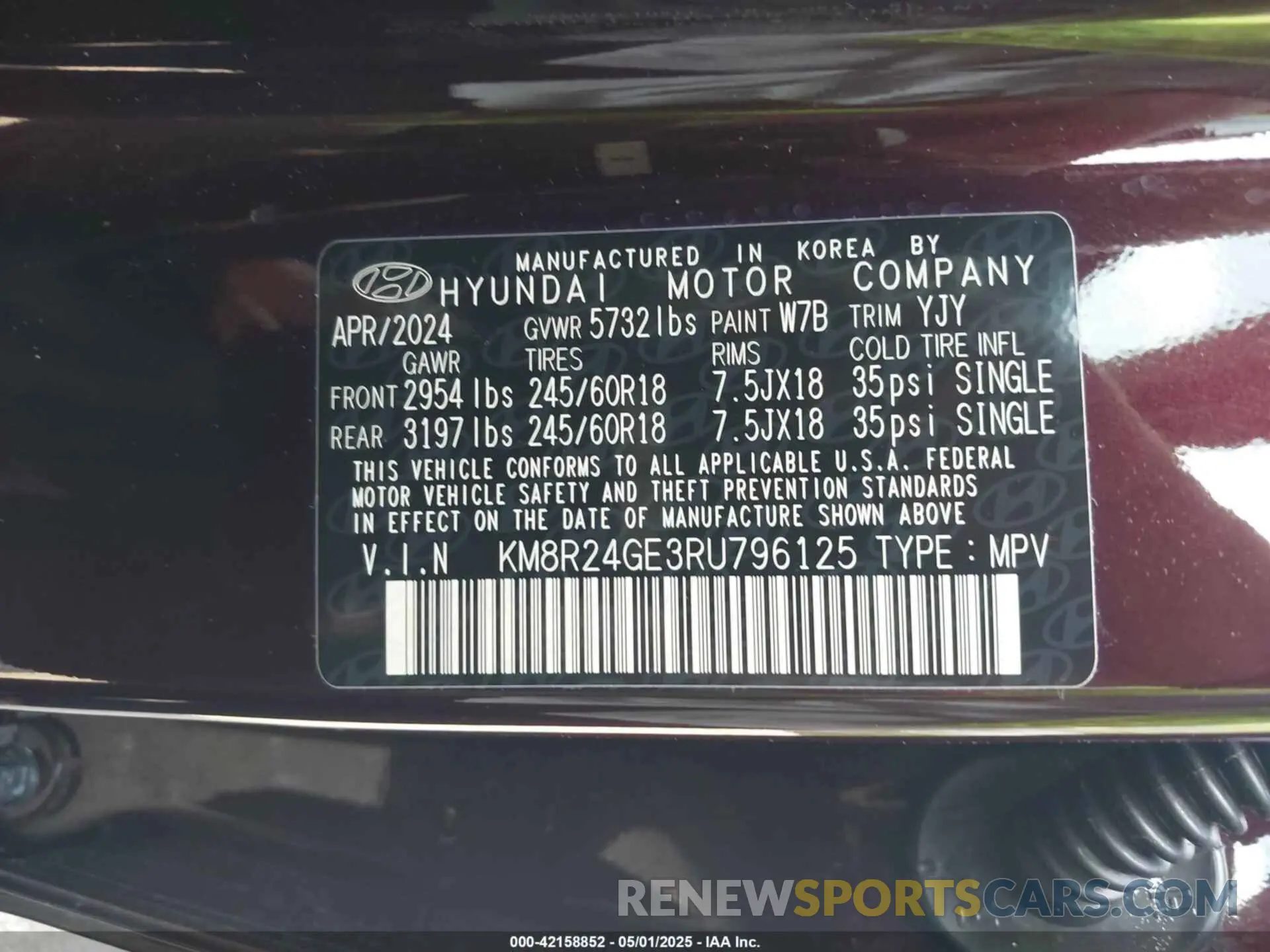 9 Photograph of a damaged car KM8R24GE3RU796125 HYUNDAI PALISADE 2024