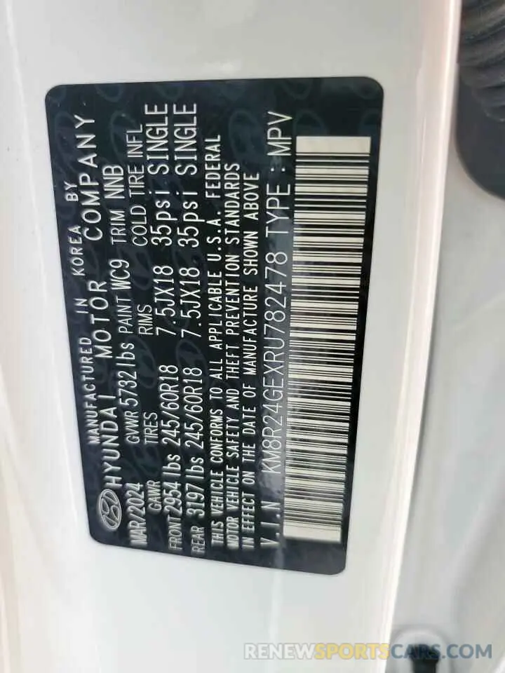 13 Photograph of a damaged car KM8R24GEXRU782478 HYUNDAI PALISADE 2024