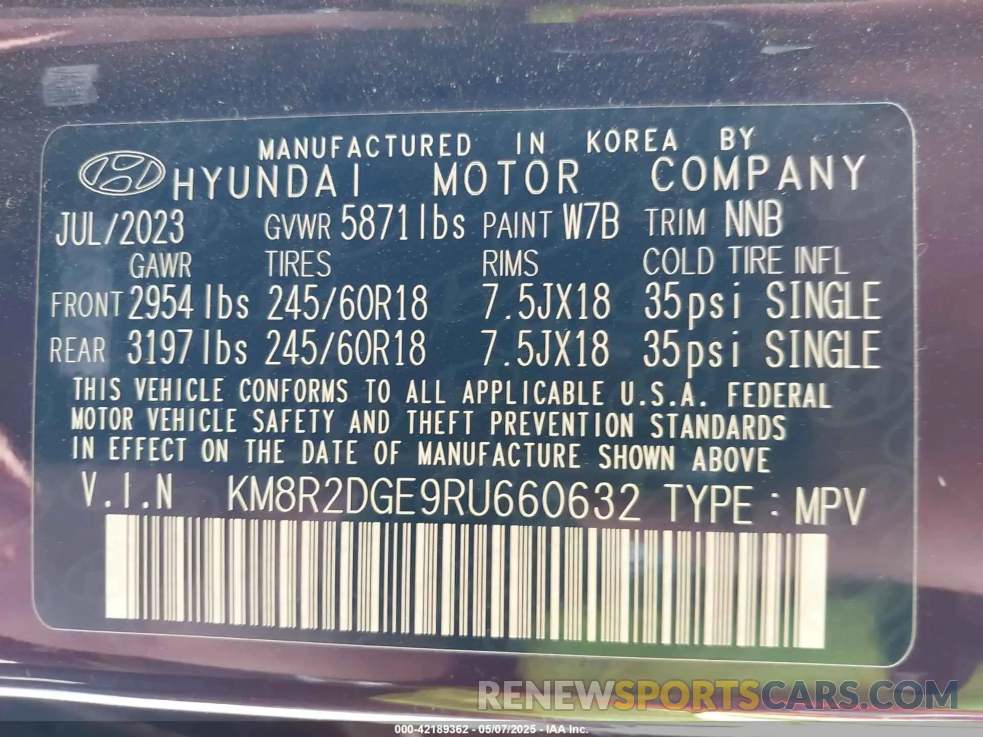 9 Photograph of a damaged car KM8R2DGE9RU660632 HYUNDAI PALISADE 2024