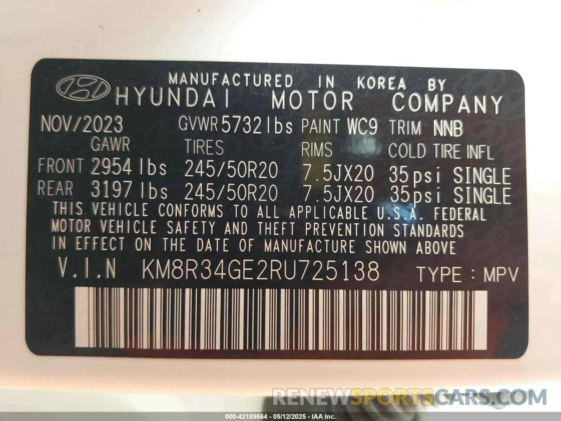 9 Photograph of a damaged car KM8R34GE2RU725138 HYUNDAI PALISADE 2024