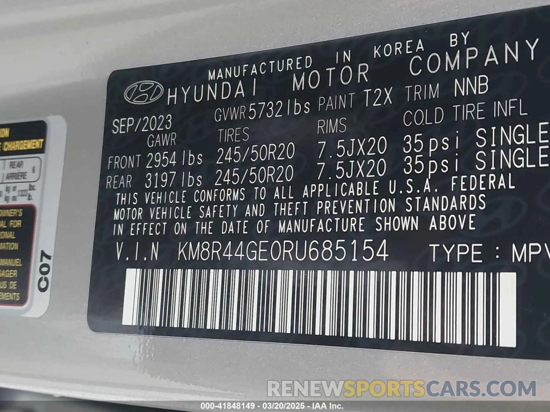 9 Photograph of a damaged car KM8R44GE0RU685154 HYUNDAI PALISADE 2024