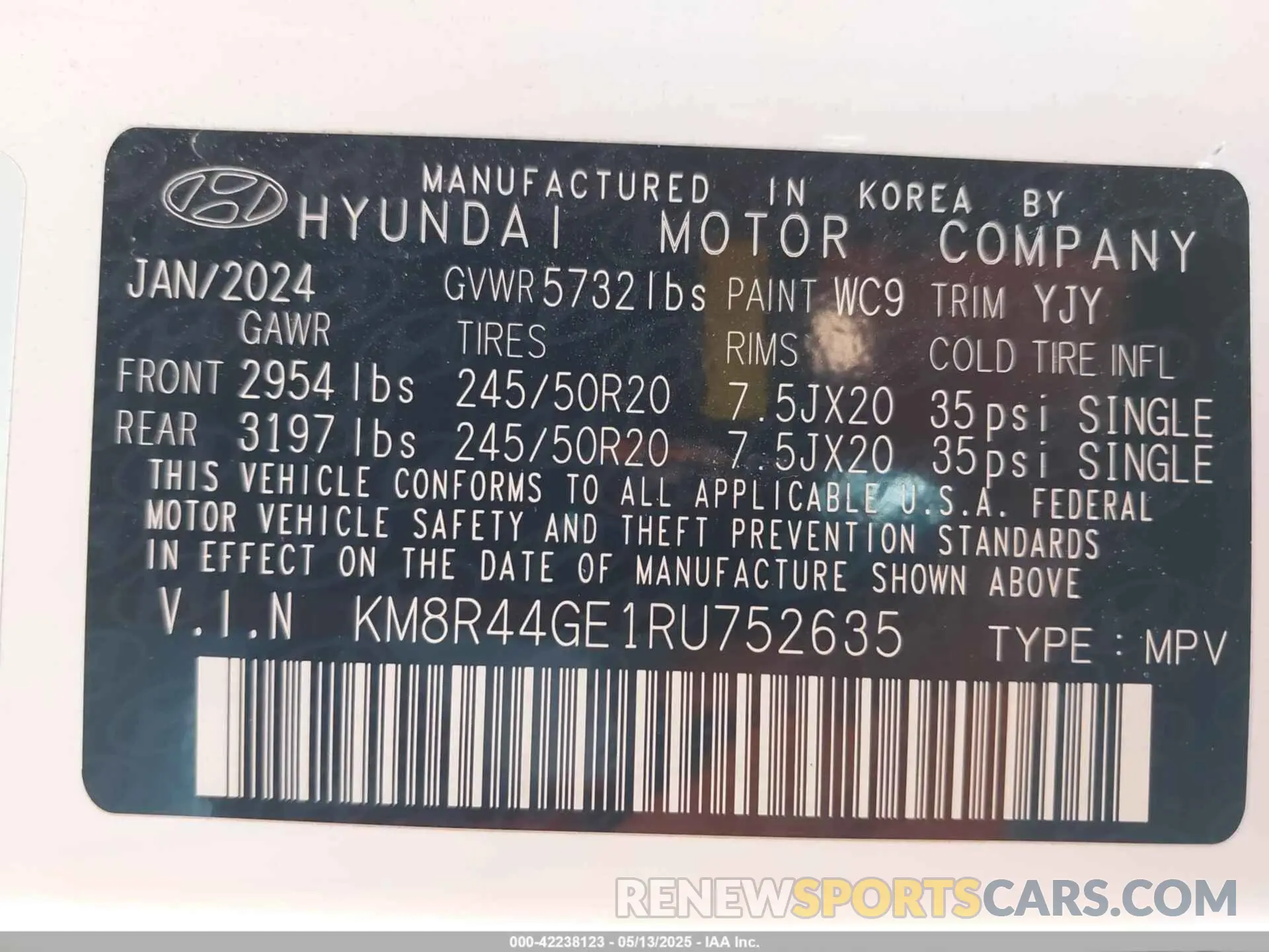9 Photograph of a damaged car KM8R44GE1RU752635 HYUNDAI PALISADE 2024