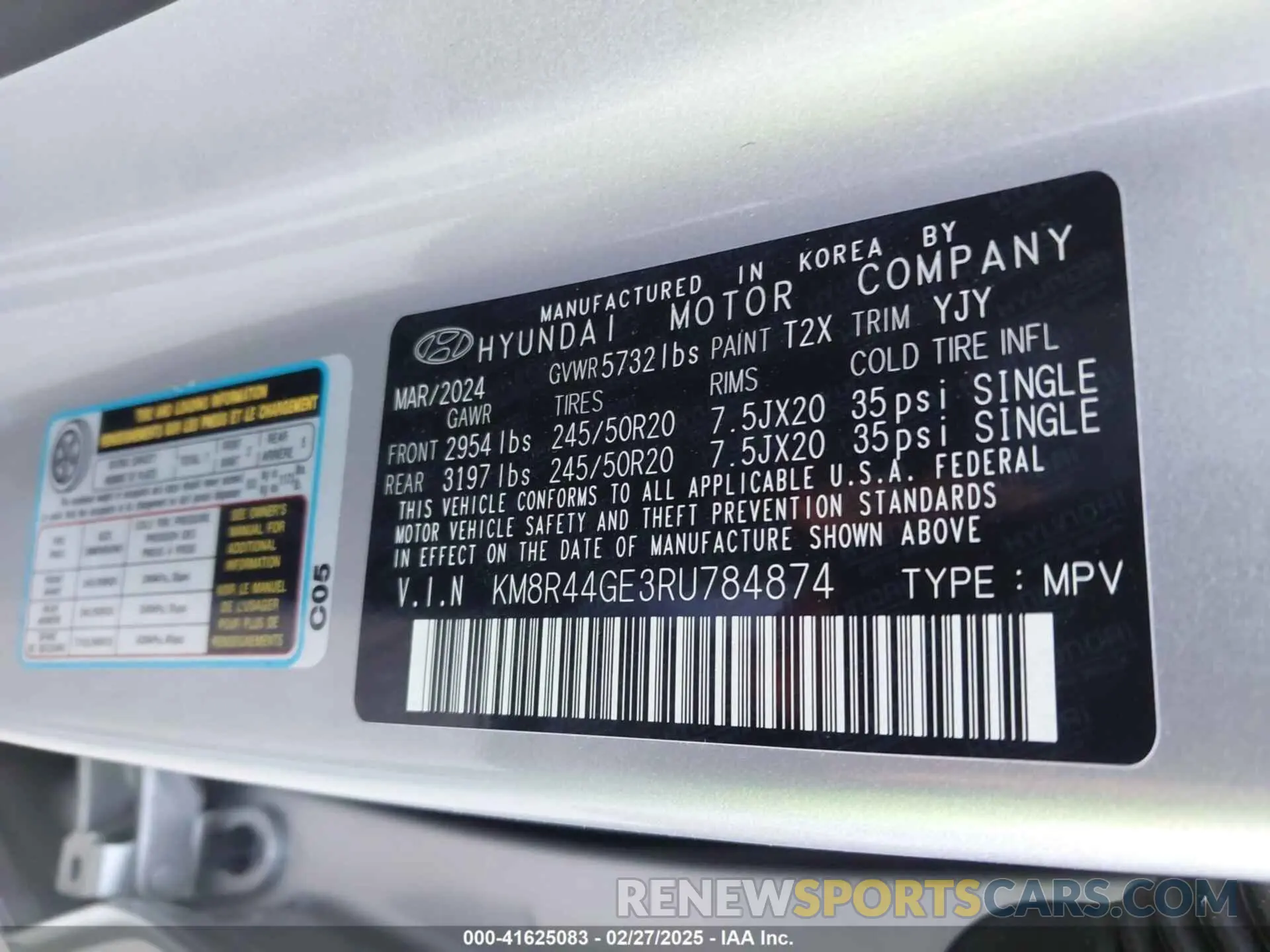 9 Photograph of a damaged car KM8R44GE3RU784874 HYUNDAI PALISADE 2024