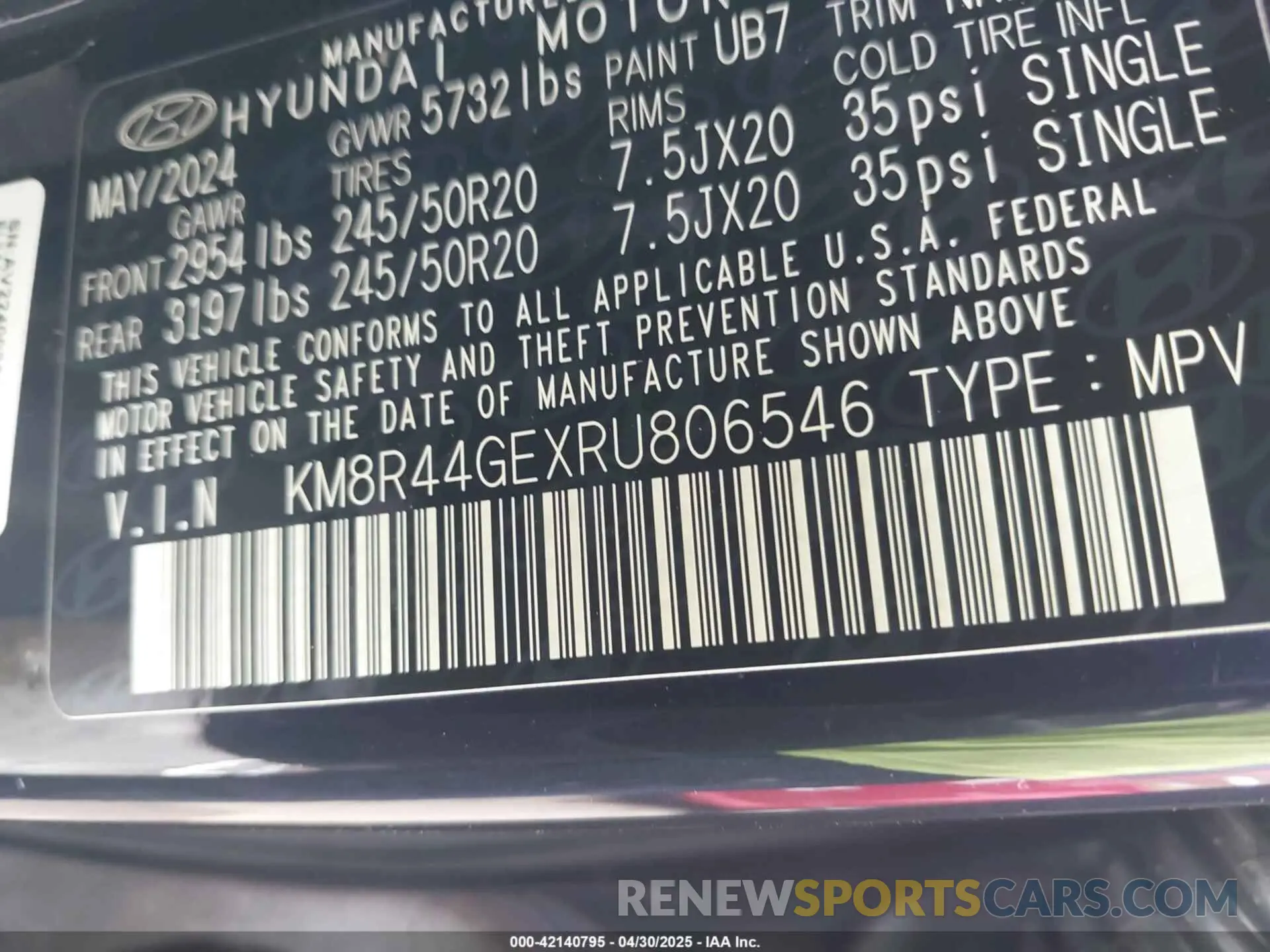9 Photograph of a damaged car KM8R44GEXRU806546 HYUNDAI PALISADE 2024
