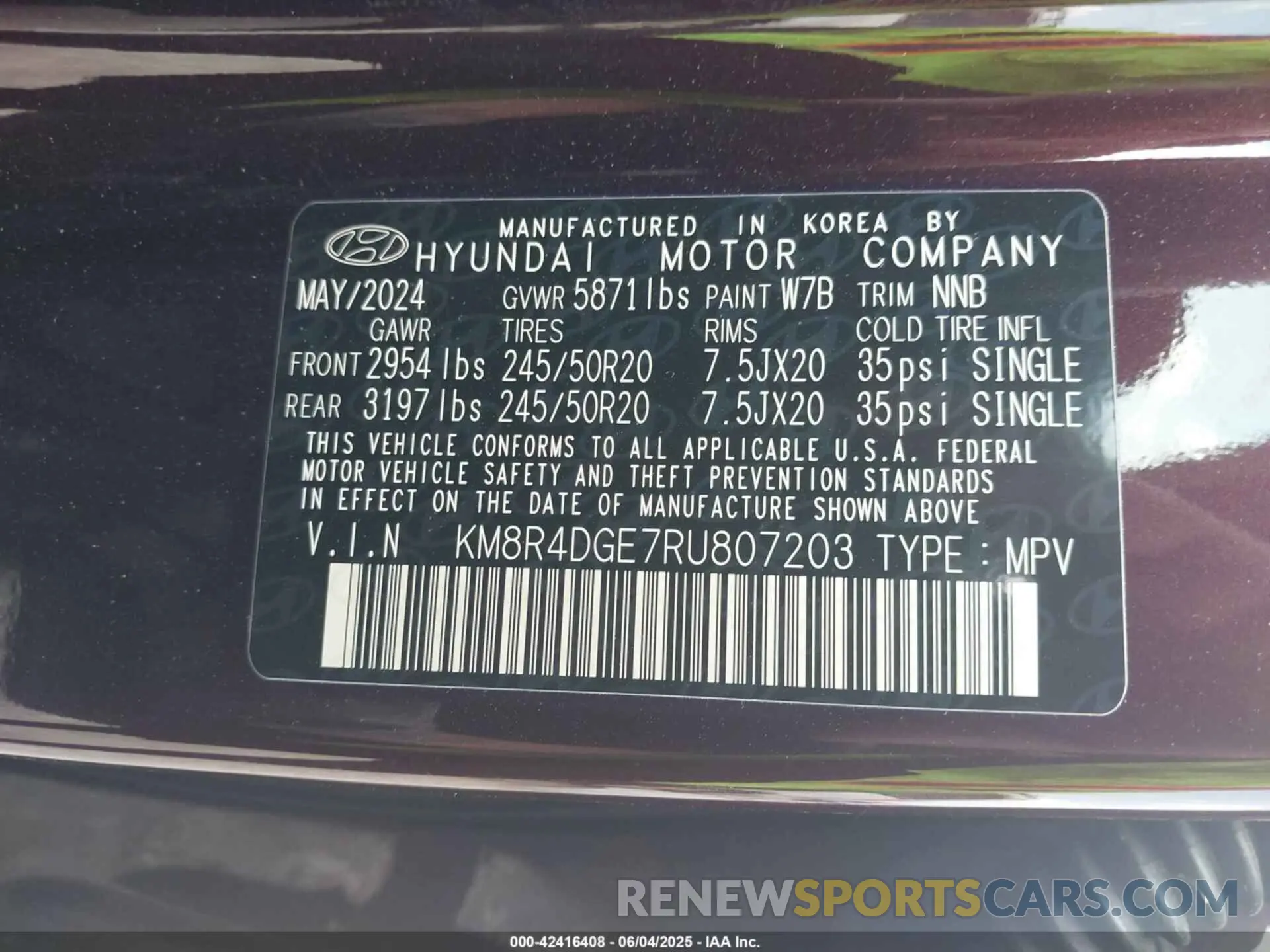 9 Photograph of a damaged car KM8R4DGE7RU807203 HYUNDAI PALISADE 2024