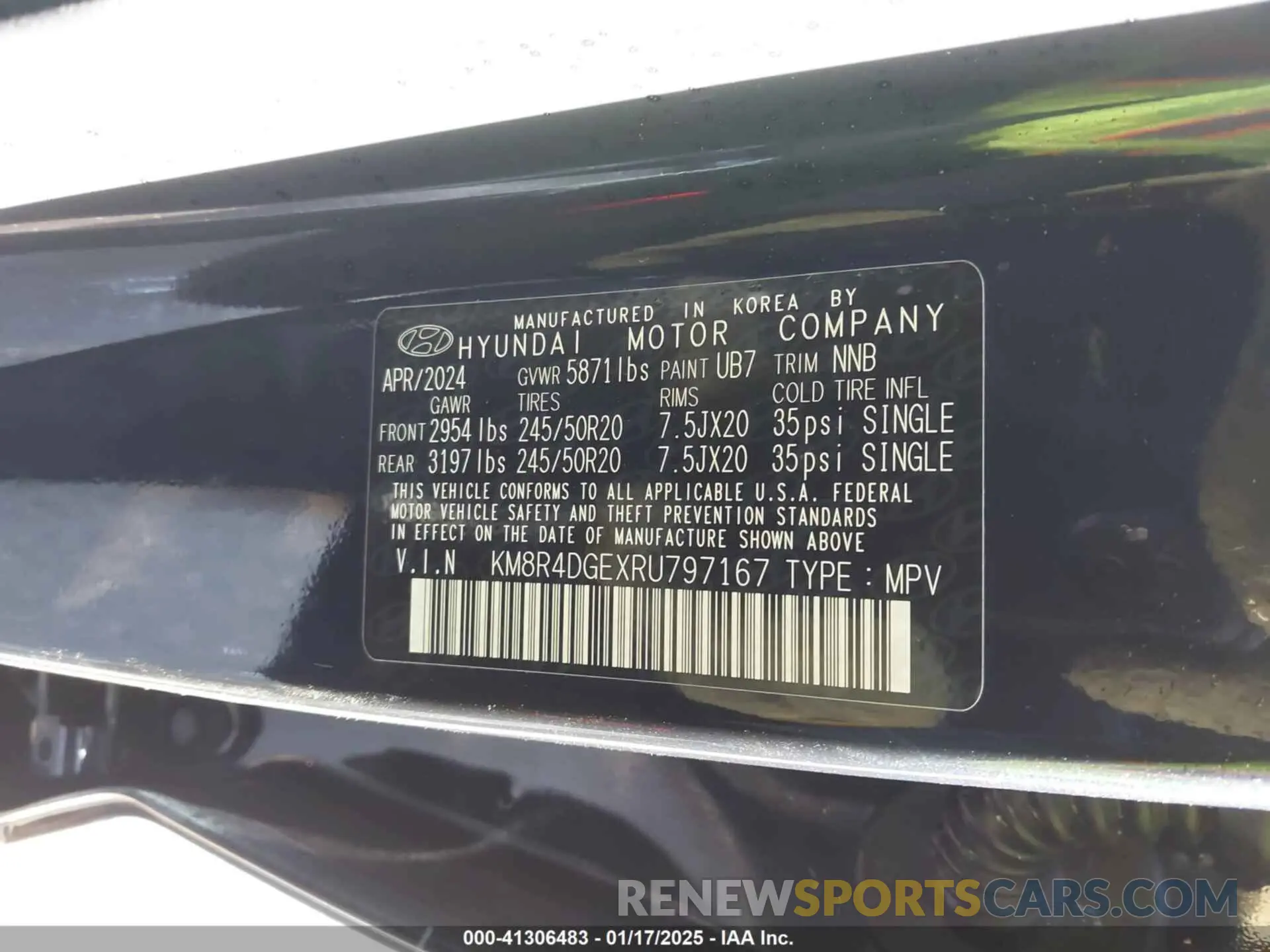9 Photograph of a damaged car KM8R4DGEXRU797167 HYUNDAI PALISADE 2024