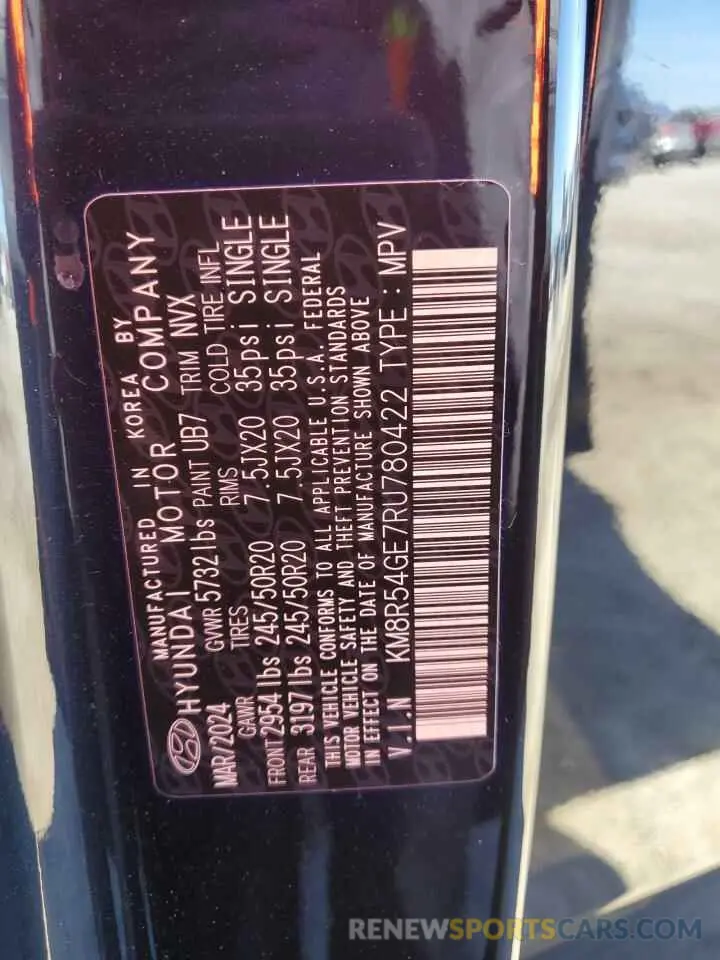 14 Photograph of a damaged car KM8R54GE7RU780422 HYUNDAI PALISADE 2024